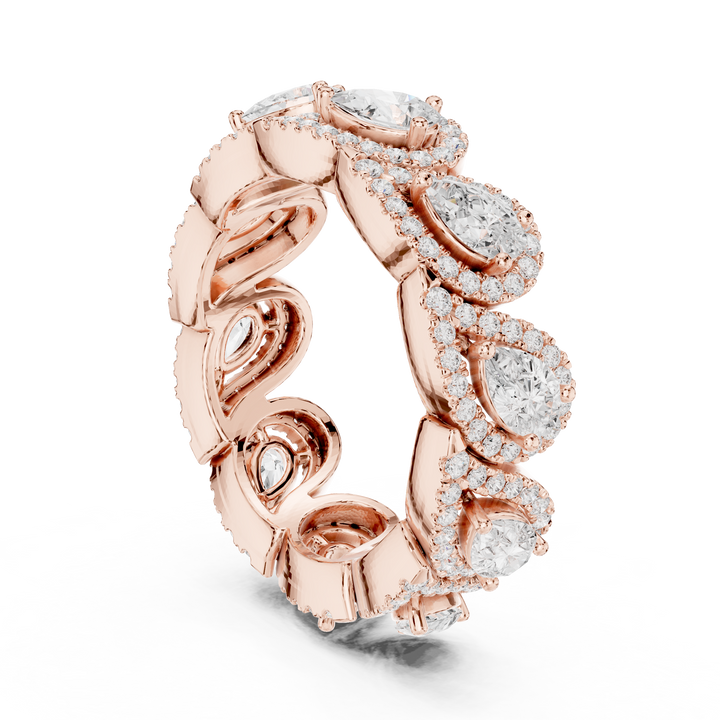 Pear Cut Halo Lab-Grown Diamond Eternity Band – Kiashaa Jewellery