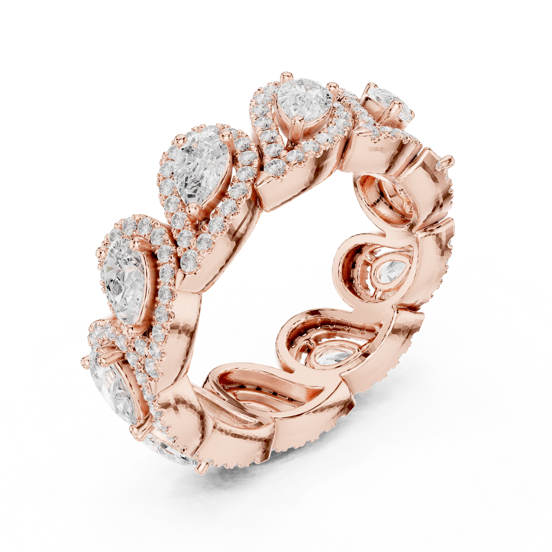 Pear Cut Halo Lab-Grown Diamond Eternity Band – Kiashaa Jewellery