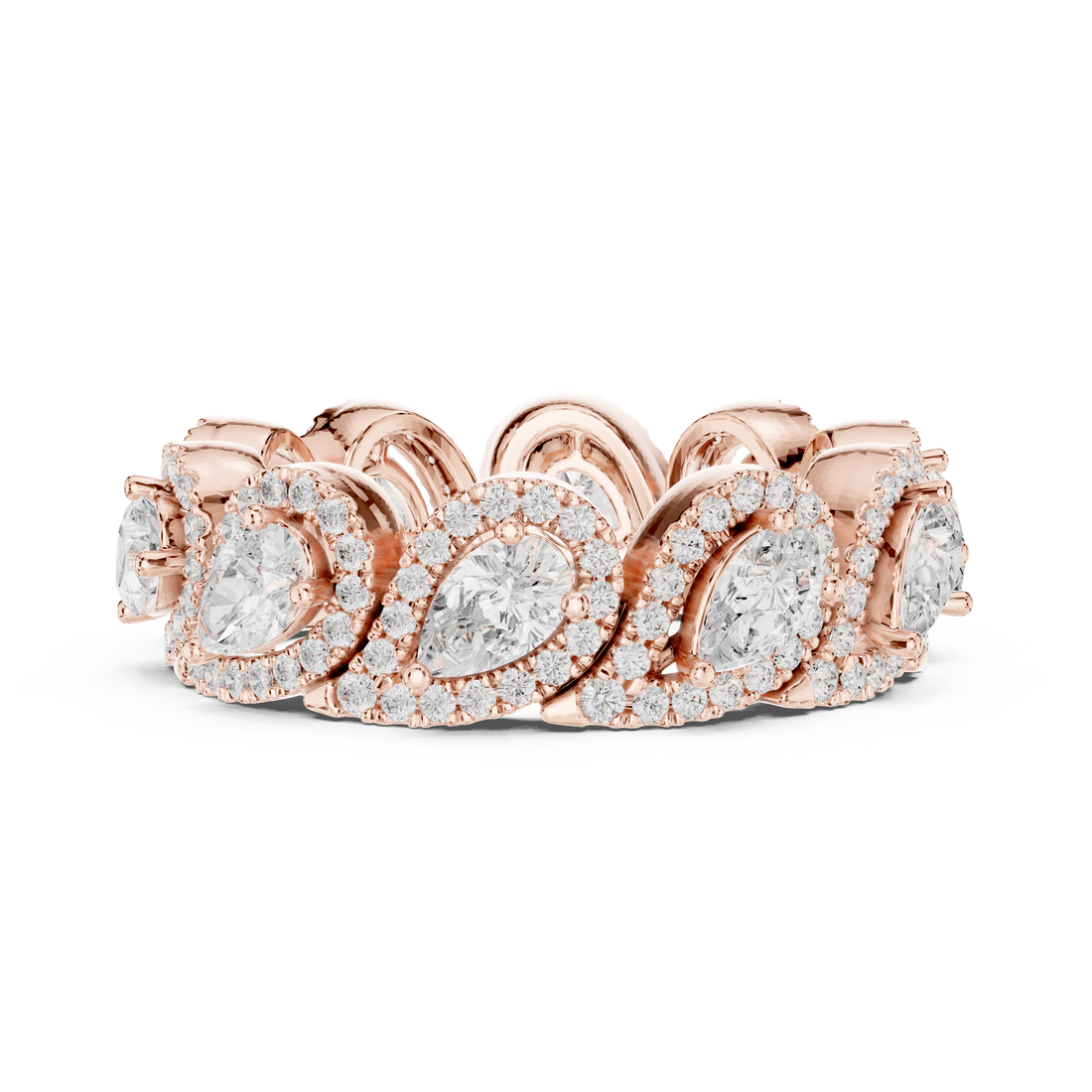 Pear Cut Halo Lab-Grown Diamond Eternity Band – Kiashaa Jewellery