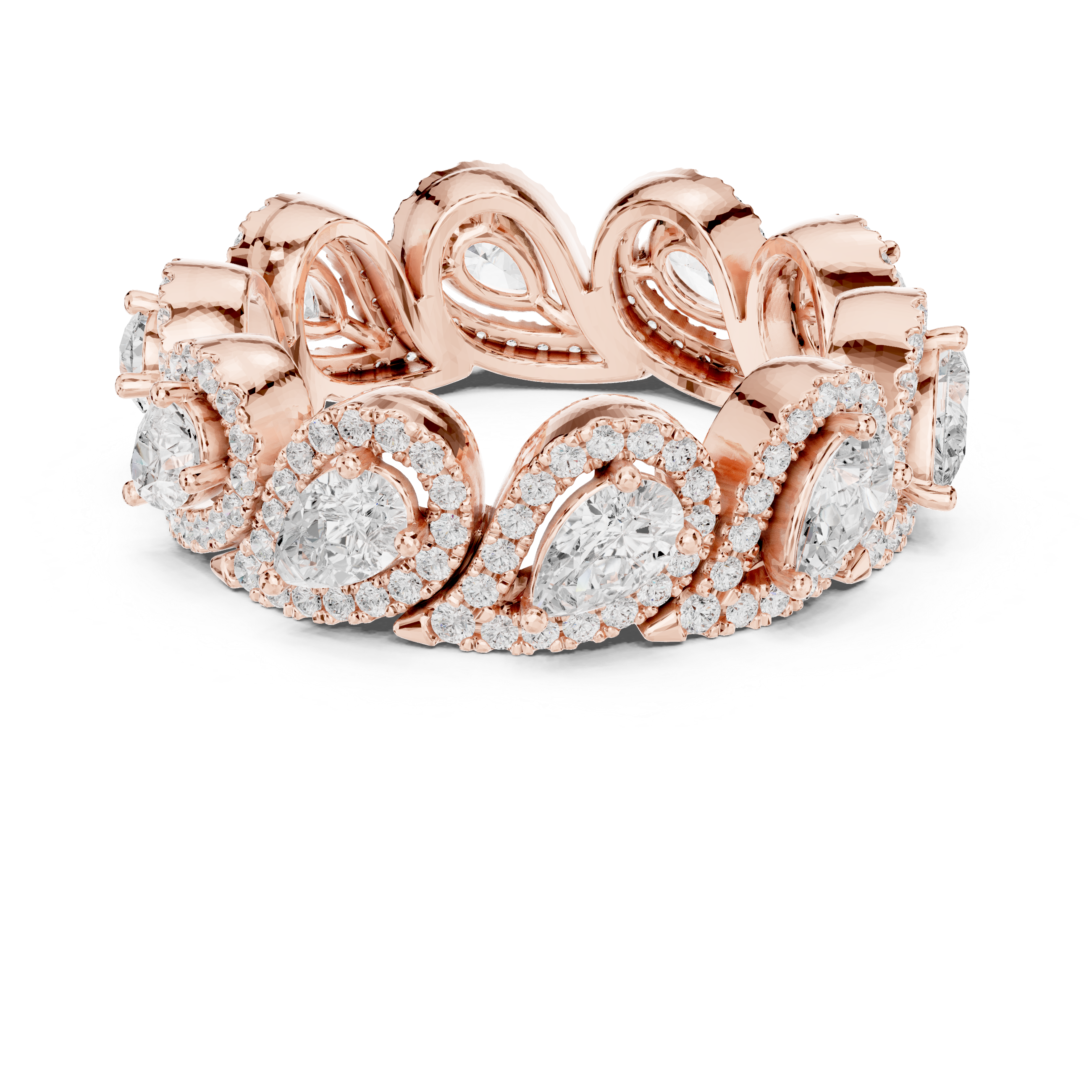 Pear Cut Halo Lab-Grown Diamond Eternity Band – Kiashaa Jewellery