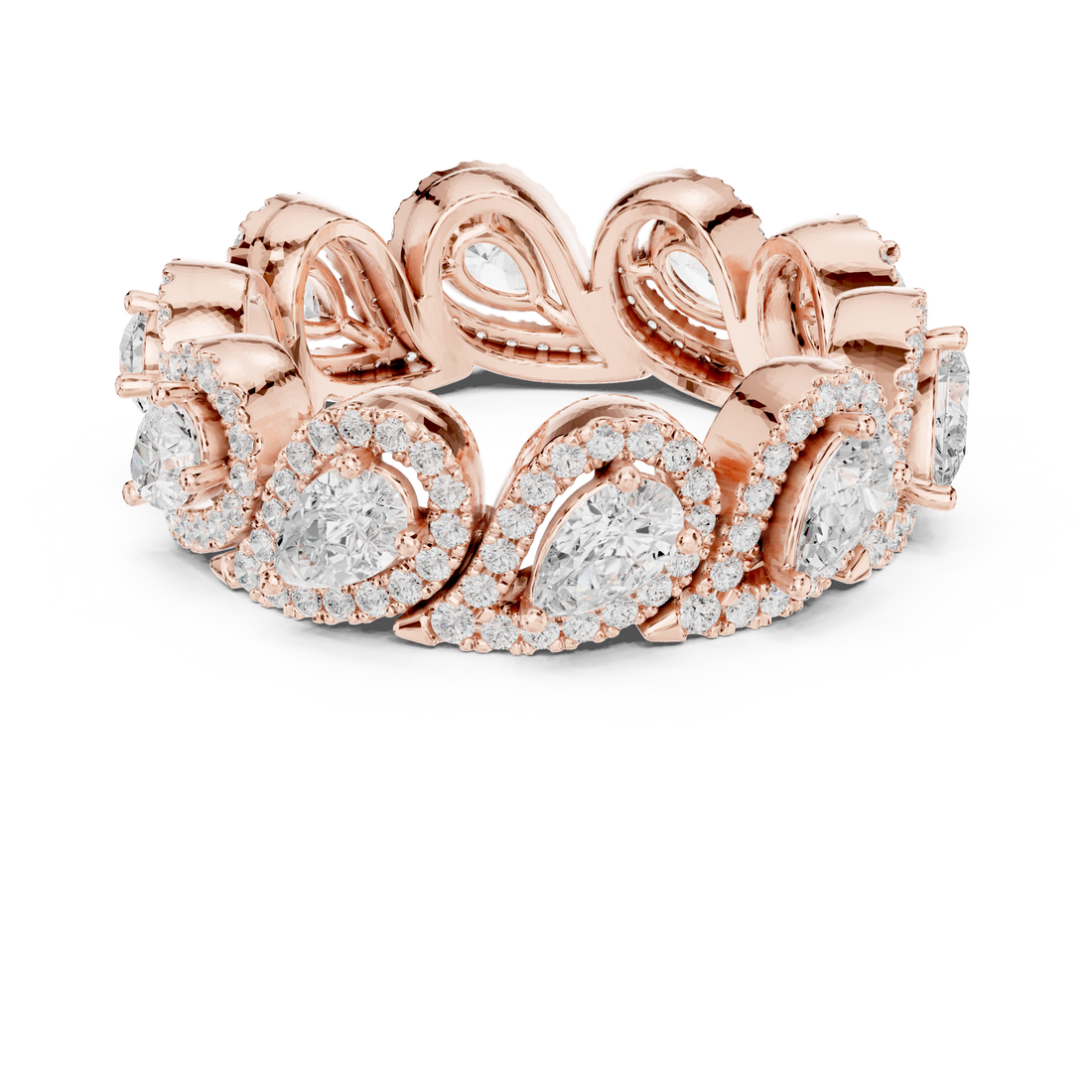 Pear Cut Halo Lab-Grown Diamond Eternity Band – Kiashaa Jewellery