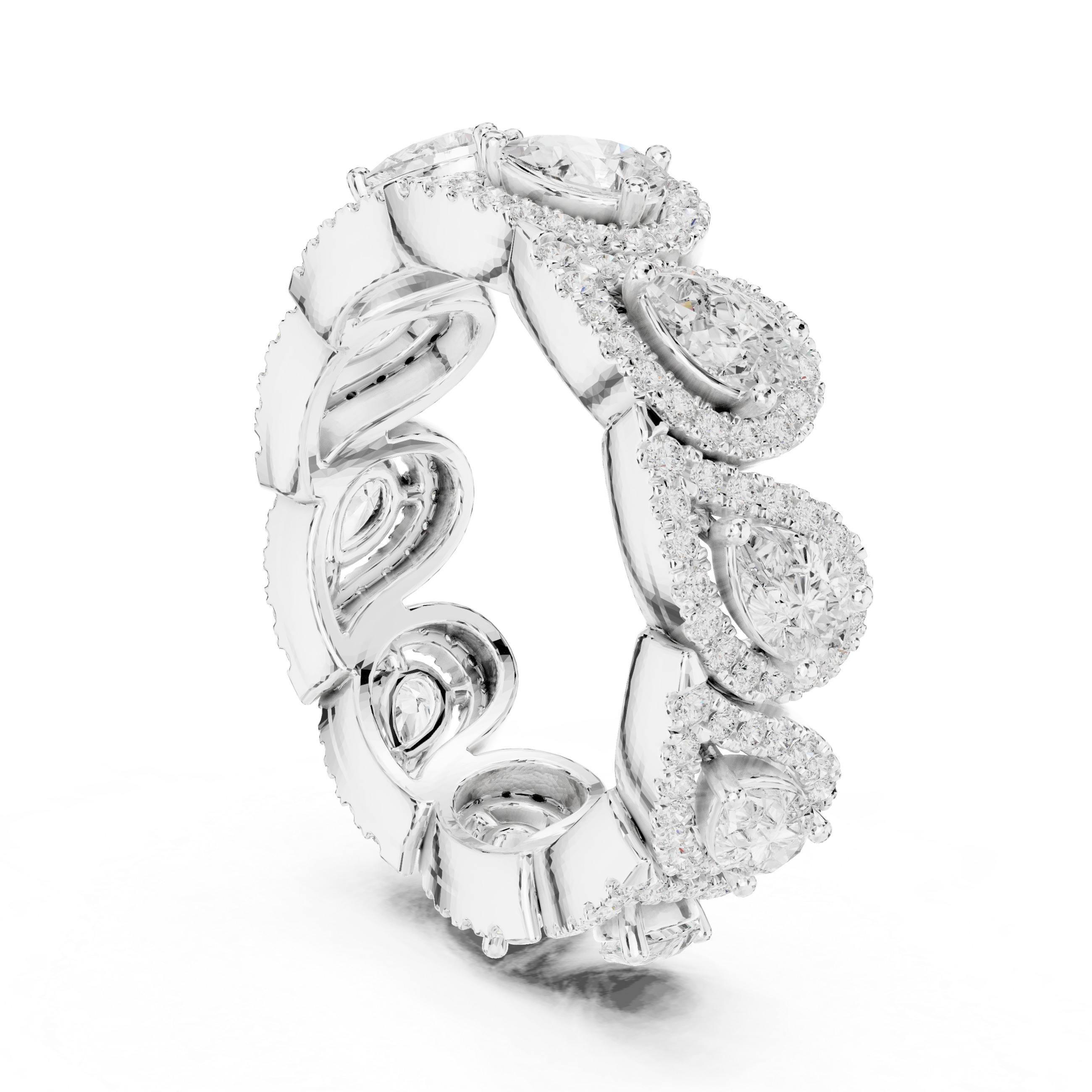 Pear Cut Halo Lab-Grown Diamond Eternity Band – Kiashaa Jewellery