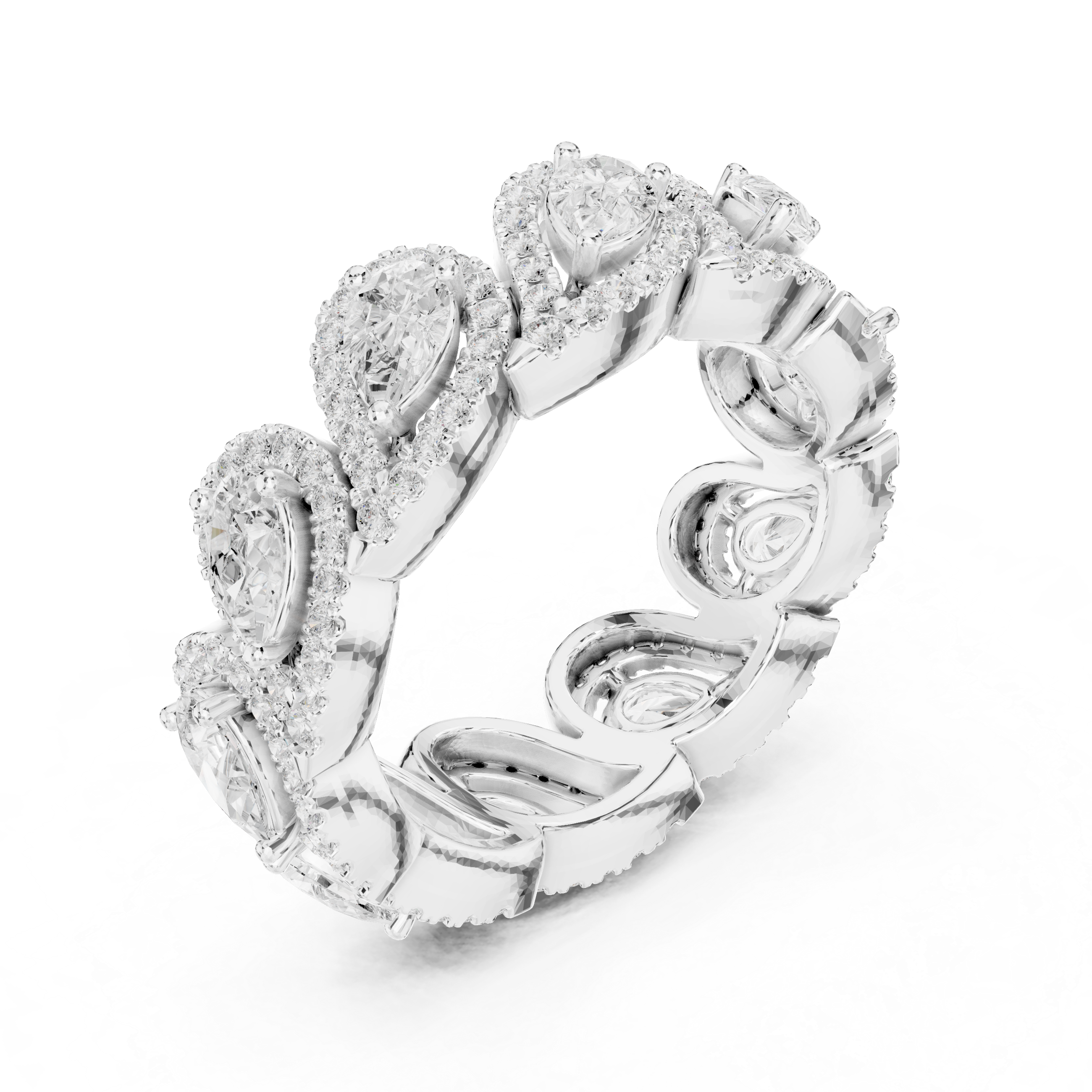 Pear Cut Halo Lab-Grown Diamond Eternity Band – Kiashaa Jewellery