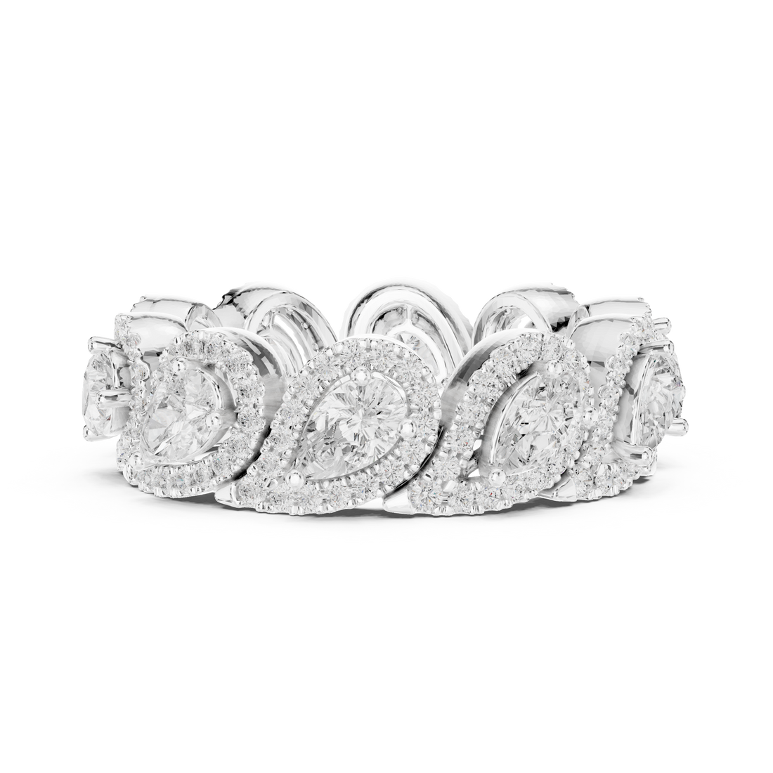 Pear Cut Halo Lab-Grown Diamond Eternity Band – Kiashaa Jewellery