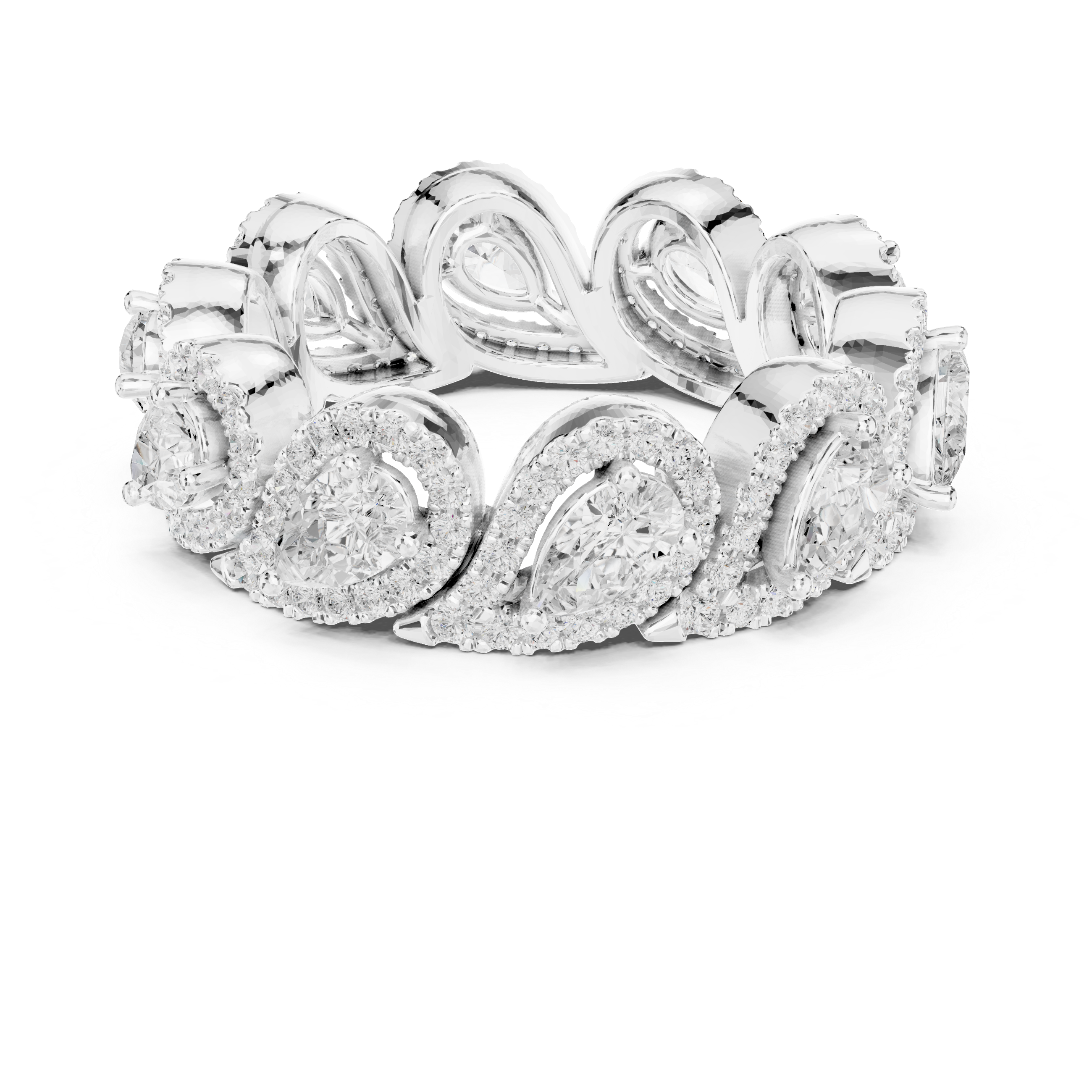 Pear Cut Halo Lab-Grown Diamond Eternity Band – Kiashaa Jewellery