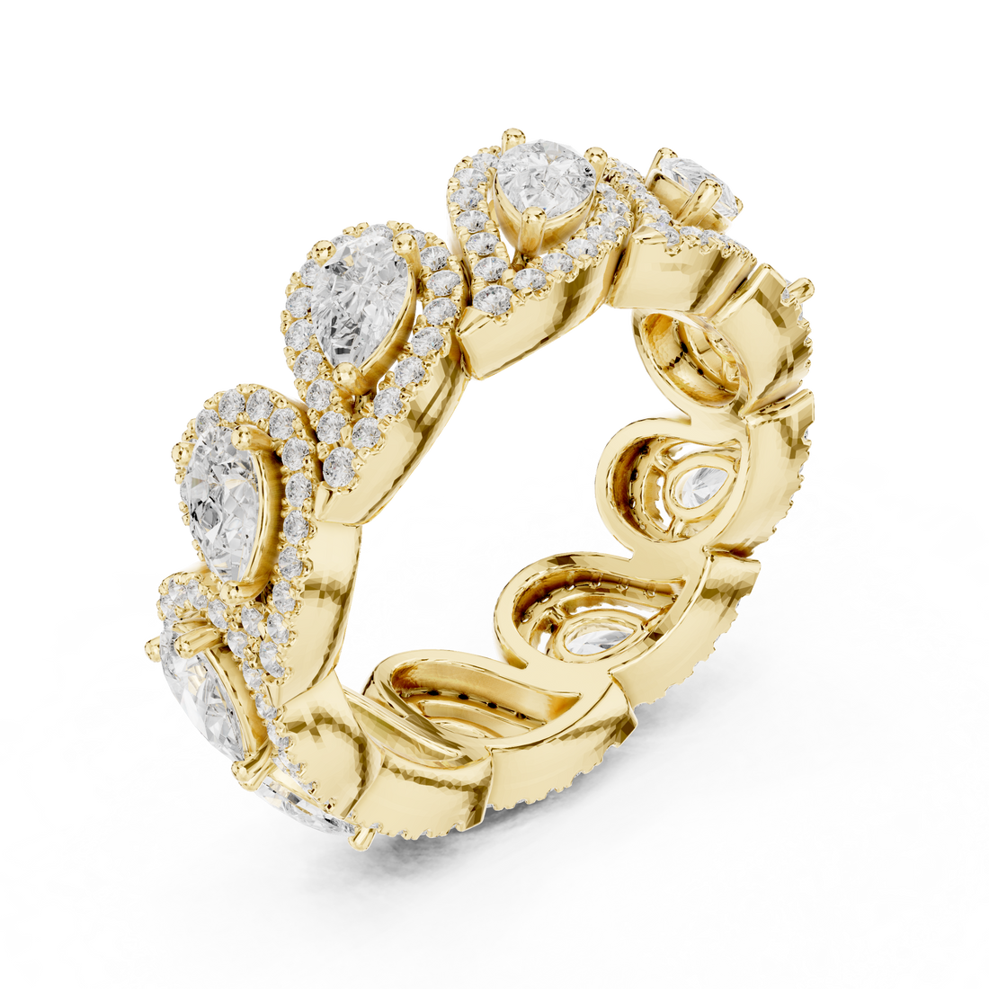 Pear Cut Halo Lab-Grown Diamond Eternity Band – Kiashaa Jewellery