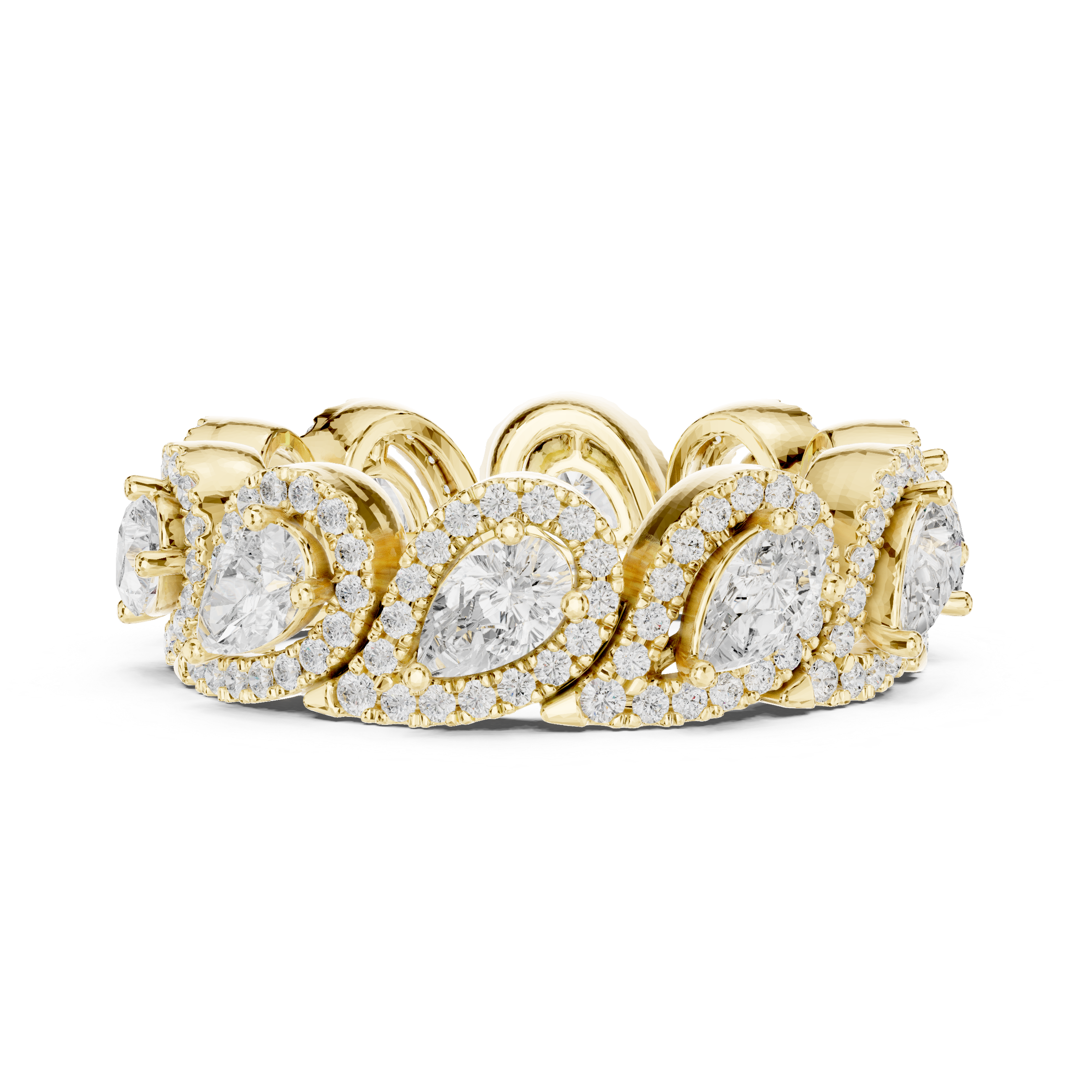 Pear Cut Halo Lab-Grown Diamond Eternity Band – Kiashaa Jewellery