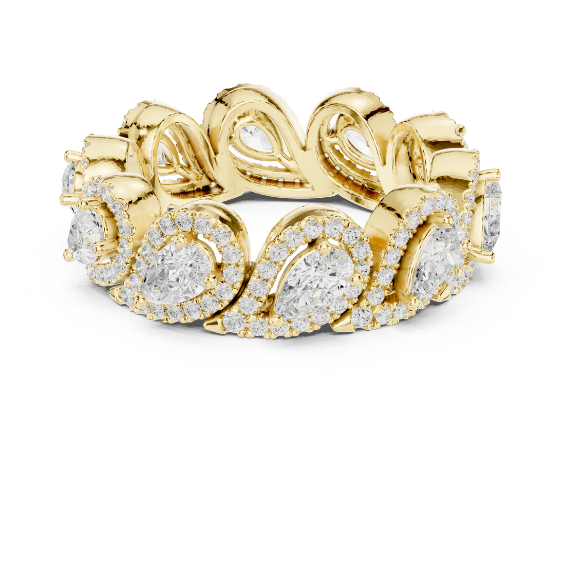 Pear Cut Halo Lab-Grown Diamond Eternity Band – Kiashaa Jewellery