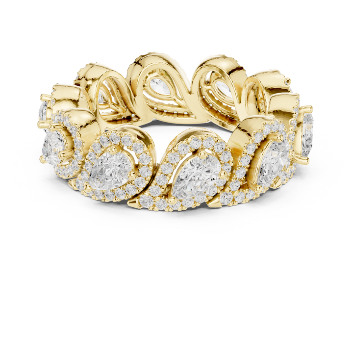 Pear Cut Halo Lab-Grown Diamond Eternity Band – Kiashaa Jewellery