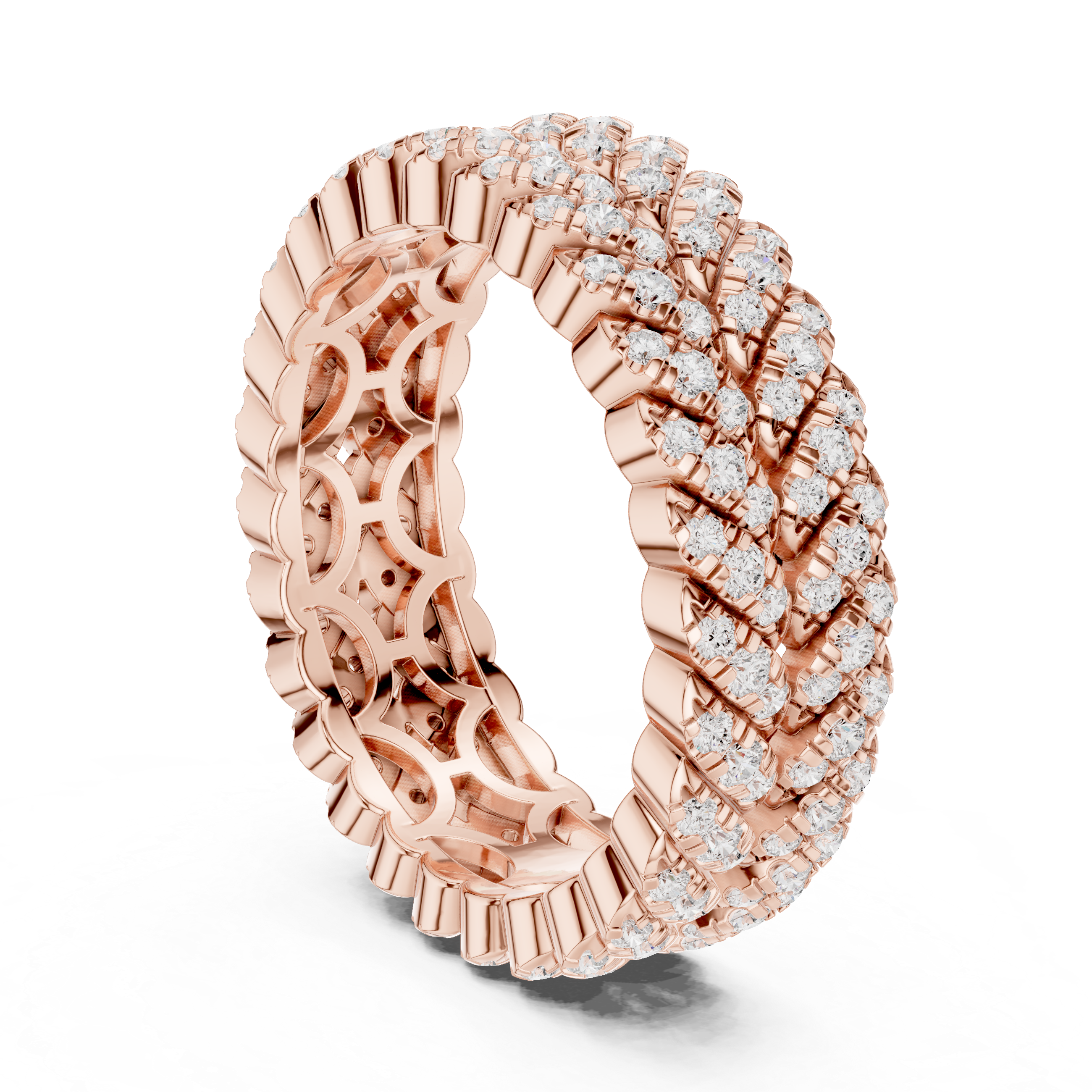 Triple Row Lab-Grown Diamond Eternity Band – Kiashaa Jewellery