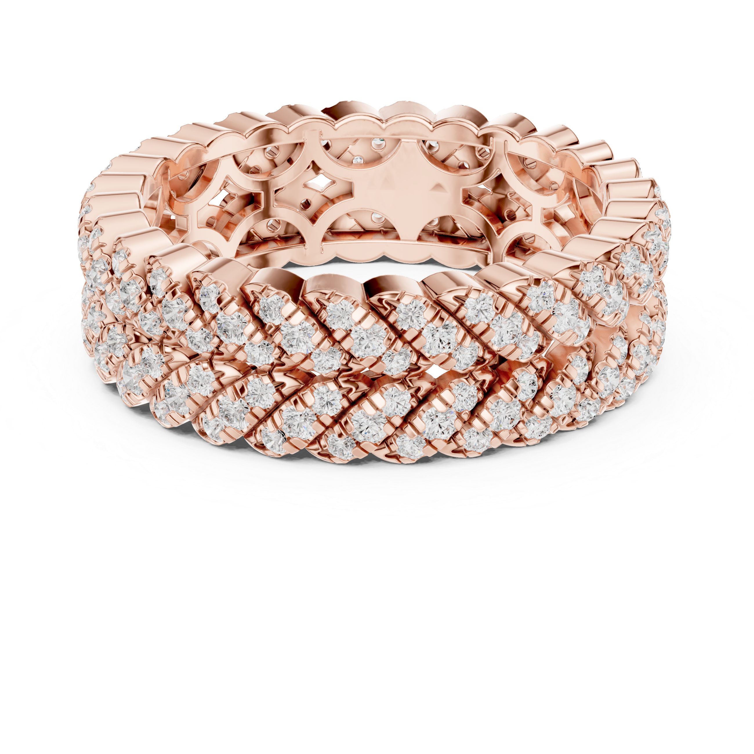 Triple Row Lab-Grown Diamond Eternity Band – Kiashaa Jewellery