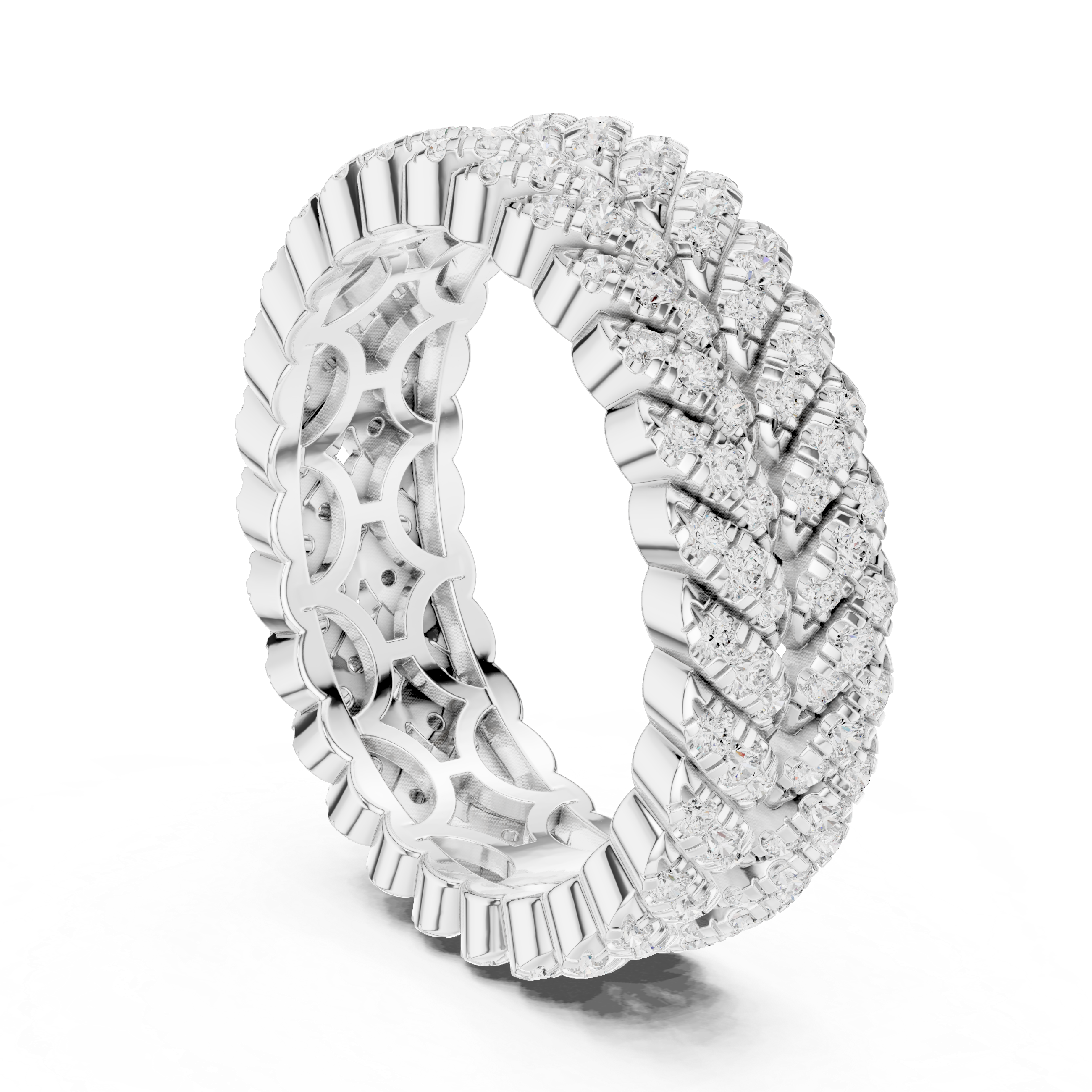 Triple Row Lab-Grown Diamond Eternity Band – Kiashaa Jewellery