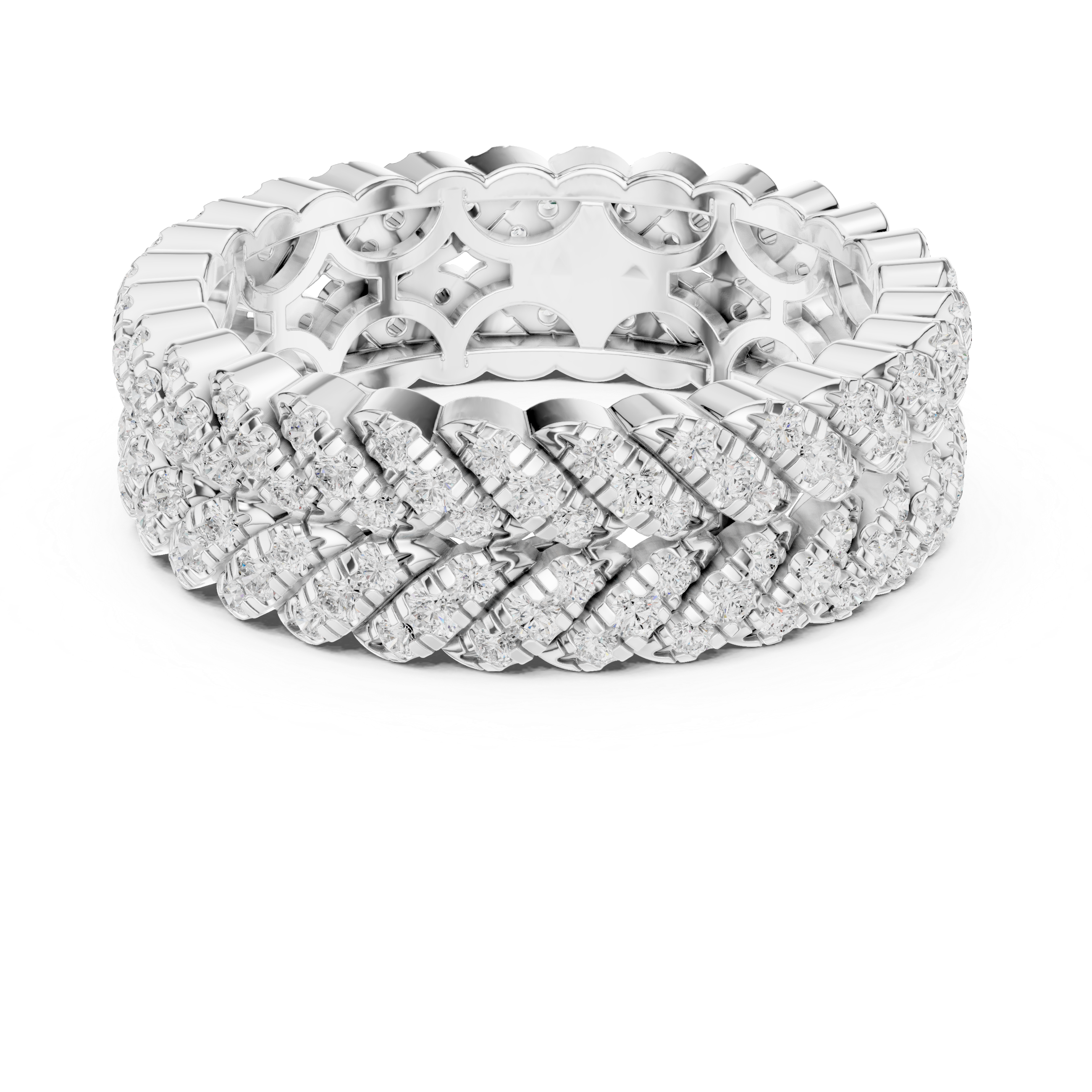 Triple Row Lab-Grown Diamond Eternity Band – Kiashaa Jewellery