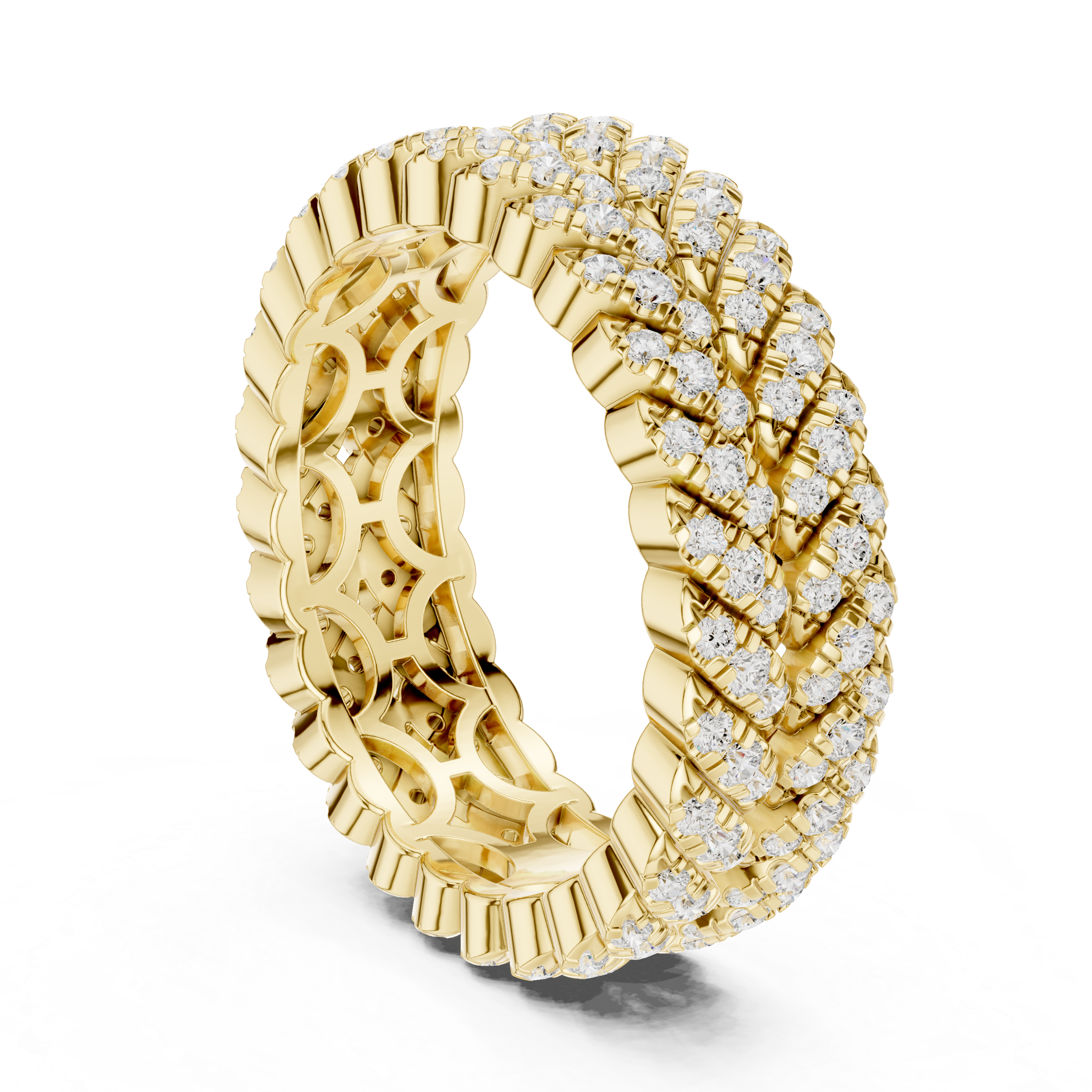 Triple Row Lab-Grown Diamond Eternity Band – Kiashaa Jewellery