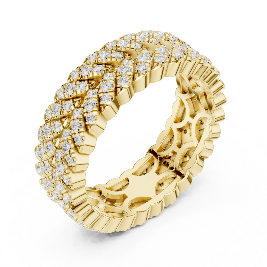 Triple Row Lab-Grown Diamond Eternity Band – Kiashaa Jewellery