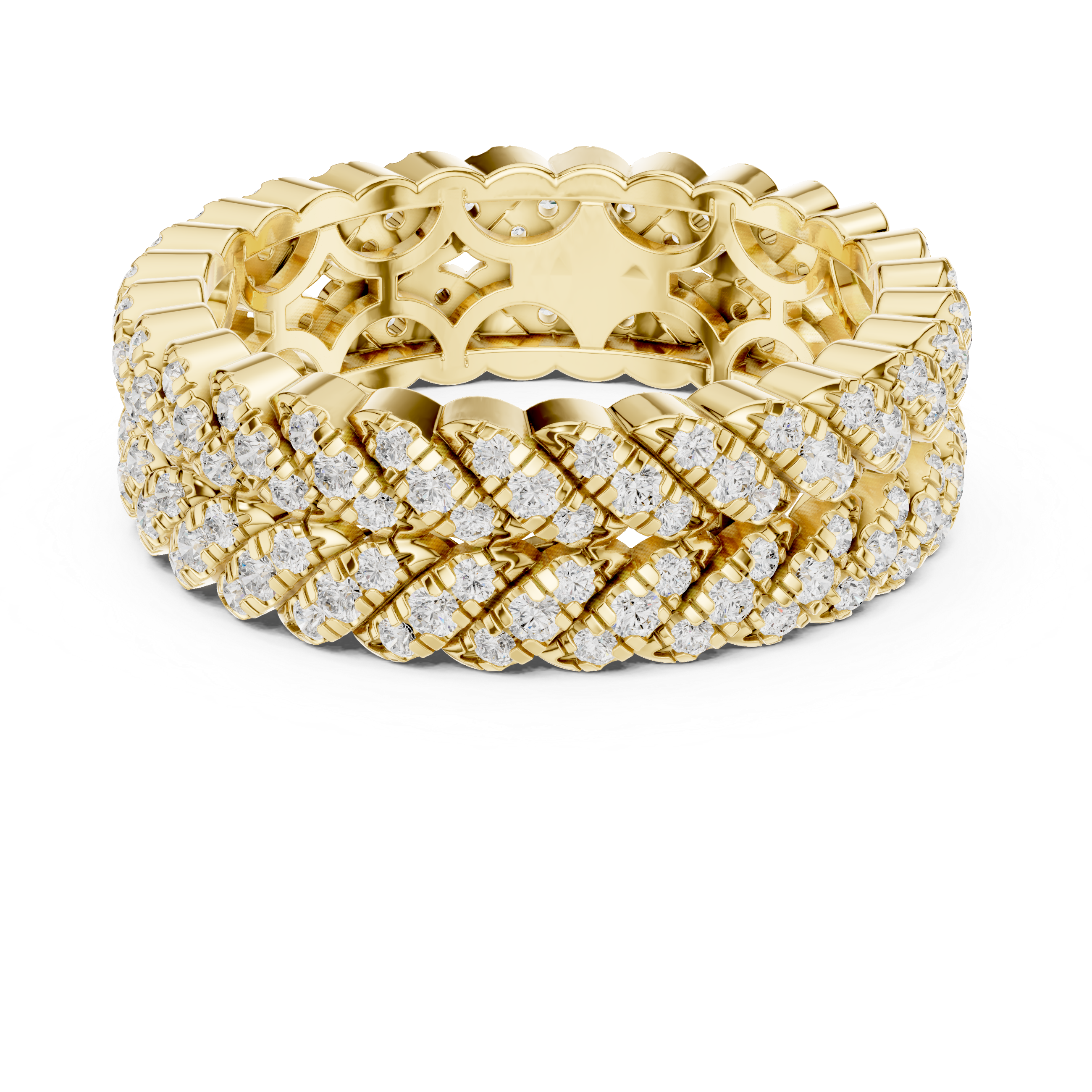 Triple Row Lab-Grown Diamond Eternity Band – Kiashaa Jewellery