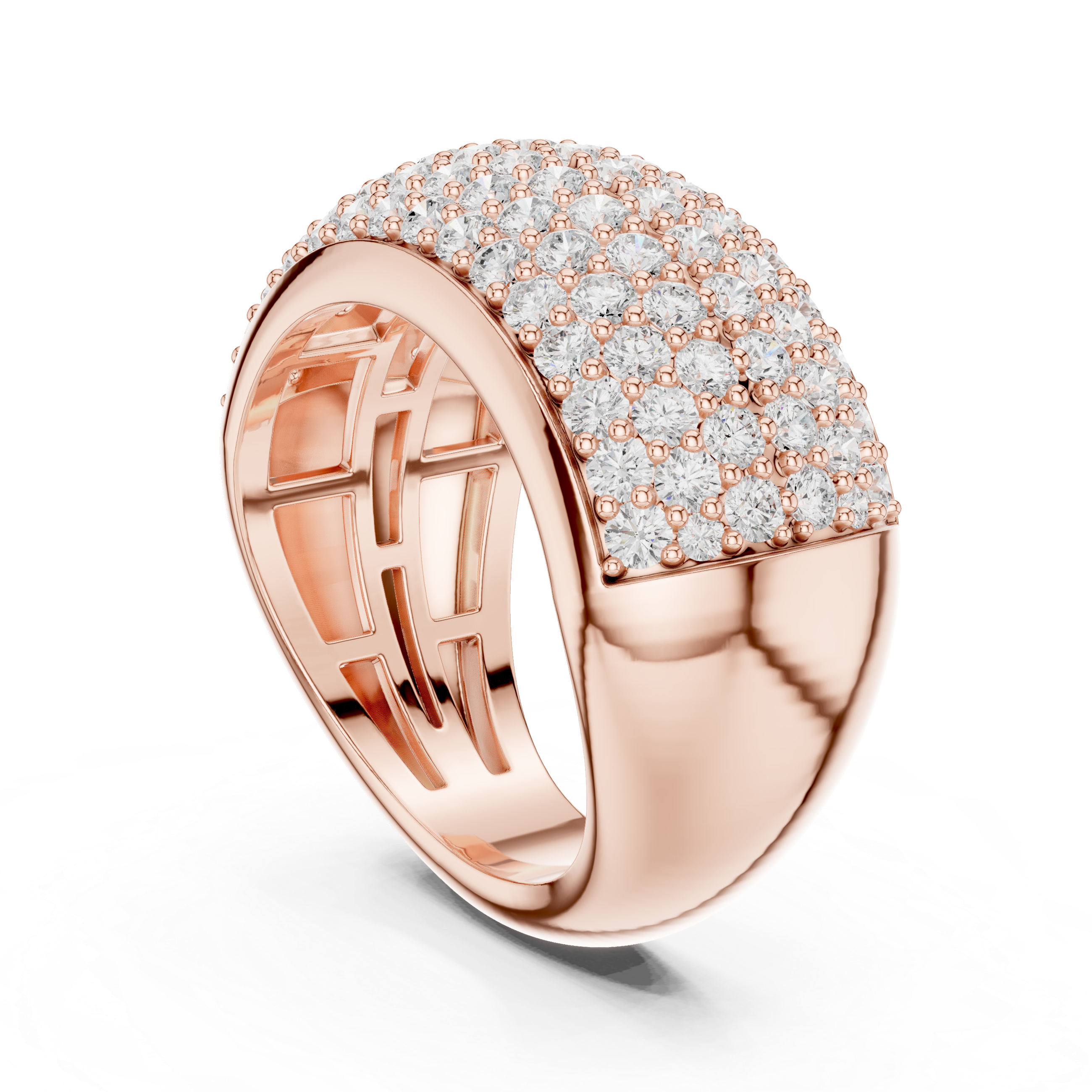 Wide Pave-Set Lab-Grown Diamond Statement Ring – Kiashaa Jewellery