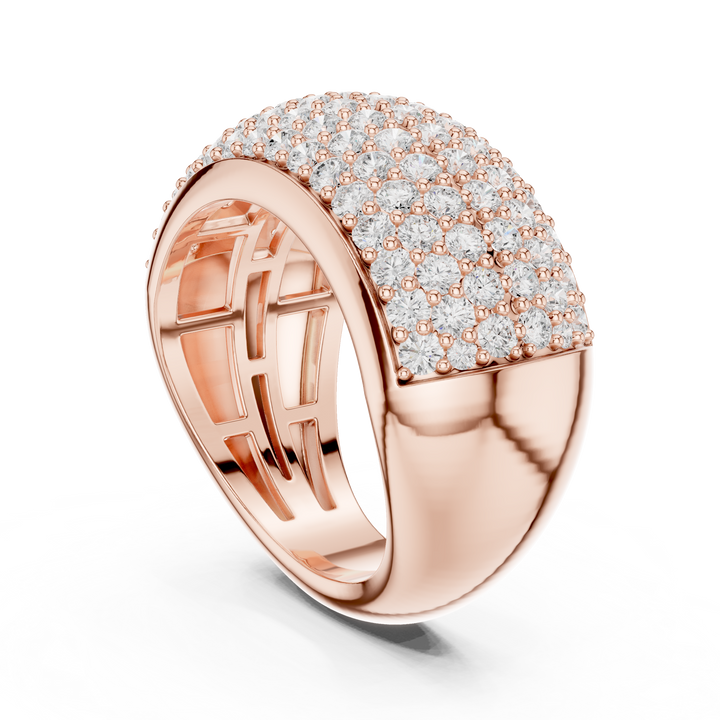 Wide Pave-Set Lab-Grown Diamond Statement Ring – Kiashaa Jewellery