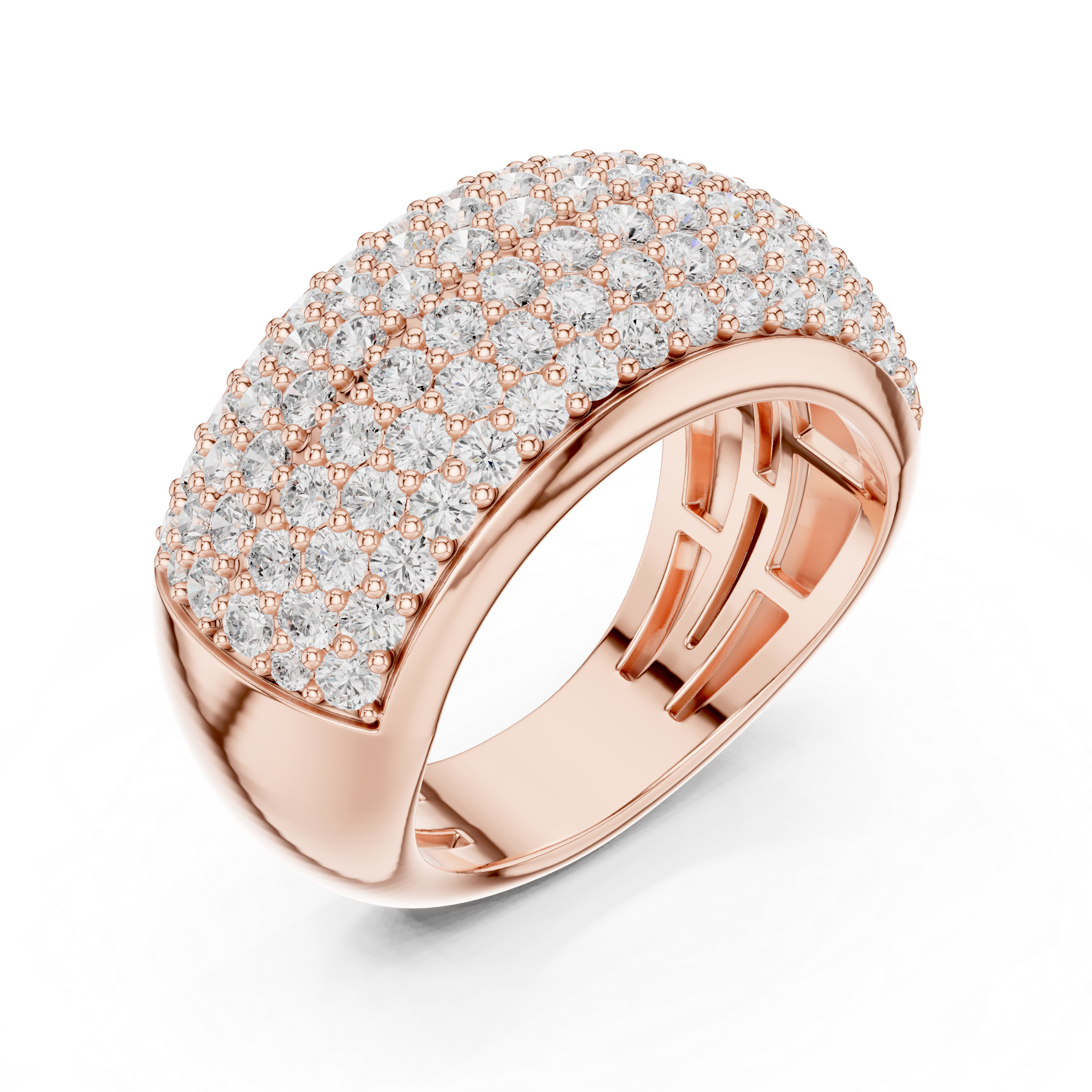 Wide Pave-Set Lab-Grown Diamond Statement Ring – Kiashaa Jewellery