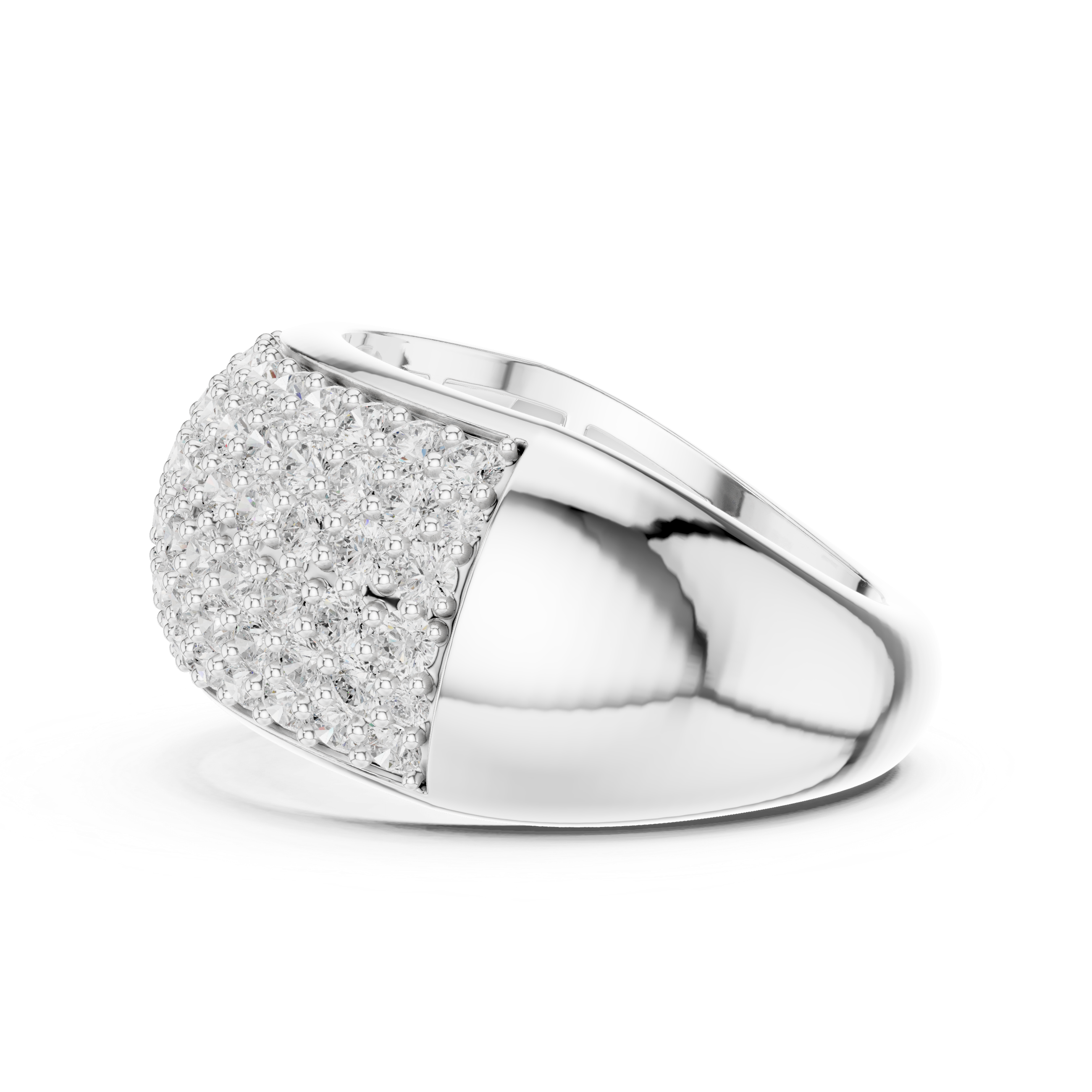 Wide Pave-Set Lab-Grown Diamond Statement Ring – Kiashaa Jewellery