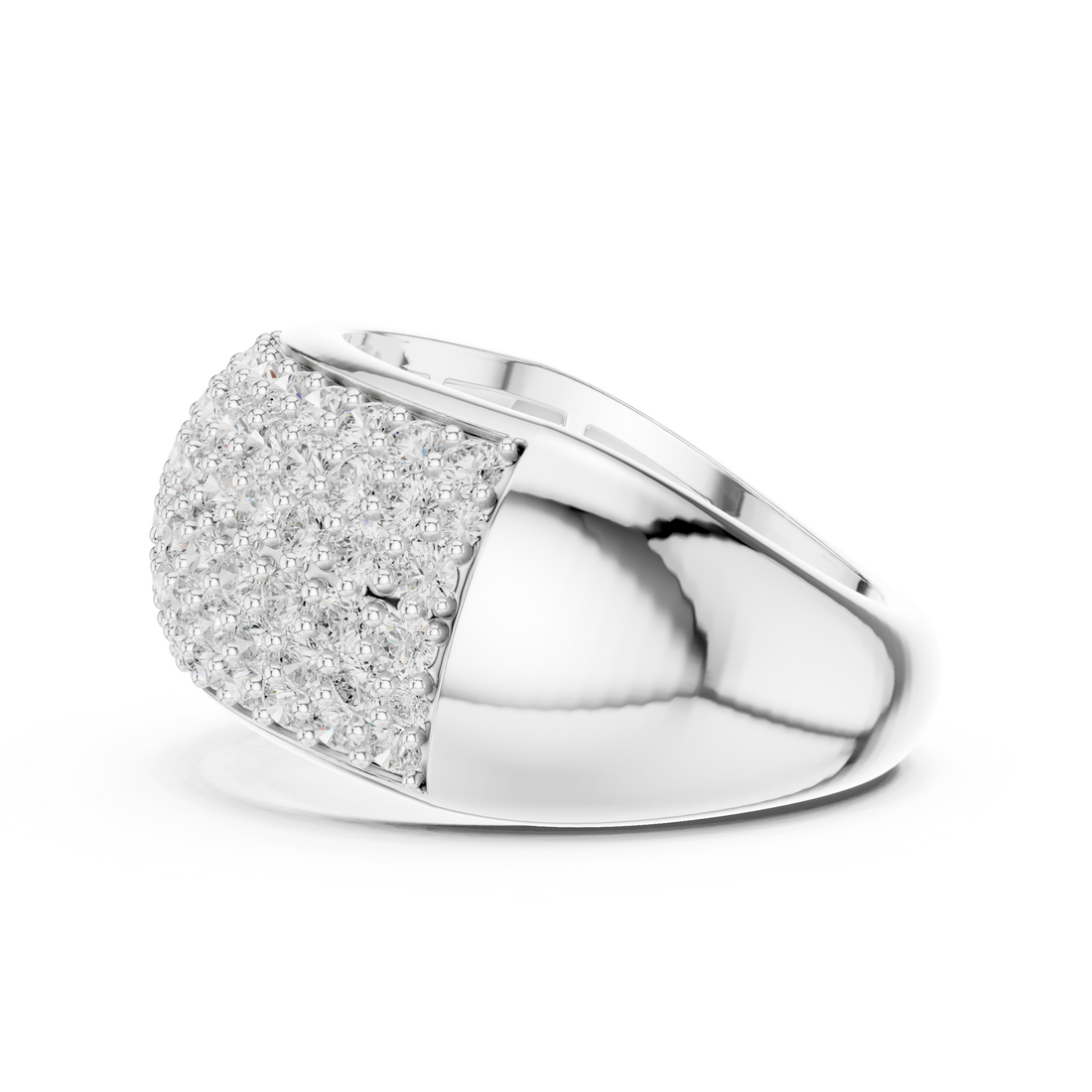 Wide Pave-Set Lab-Grown Diamond Statement Ring – Kiashaa Jewellery