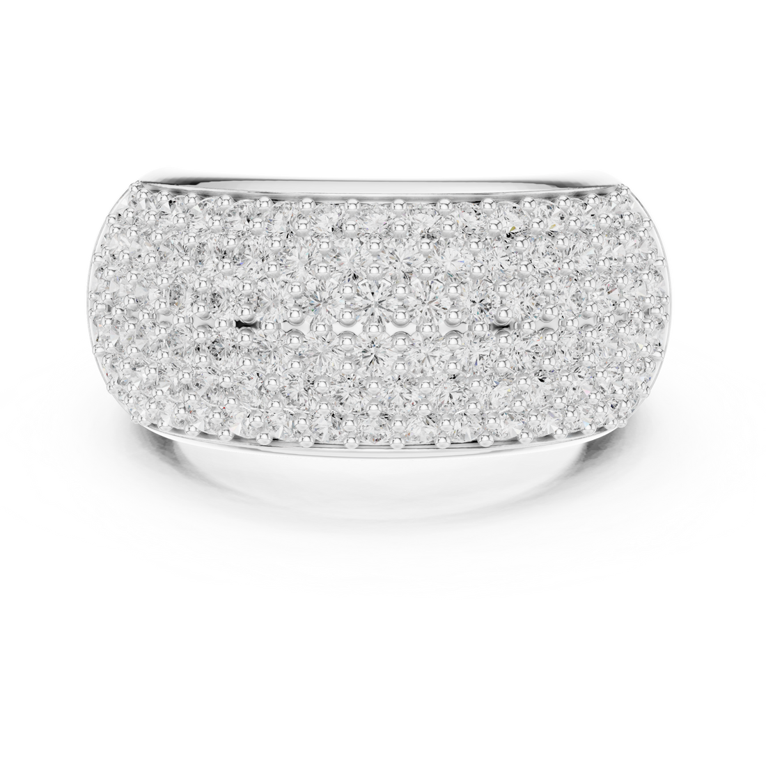 Wide Pave-Set Lab-Grown Diamond Statement Ring – Kiashaa Jewellery