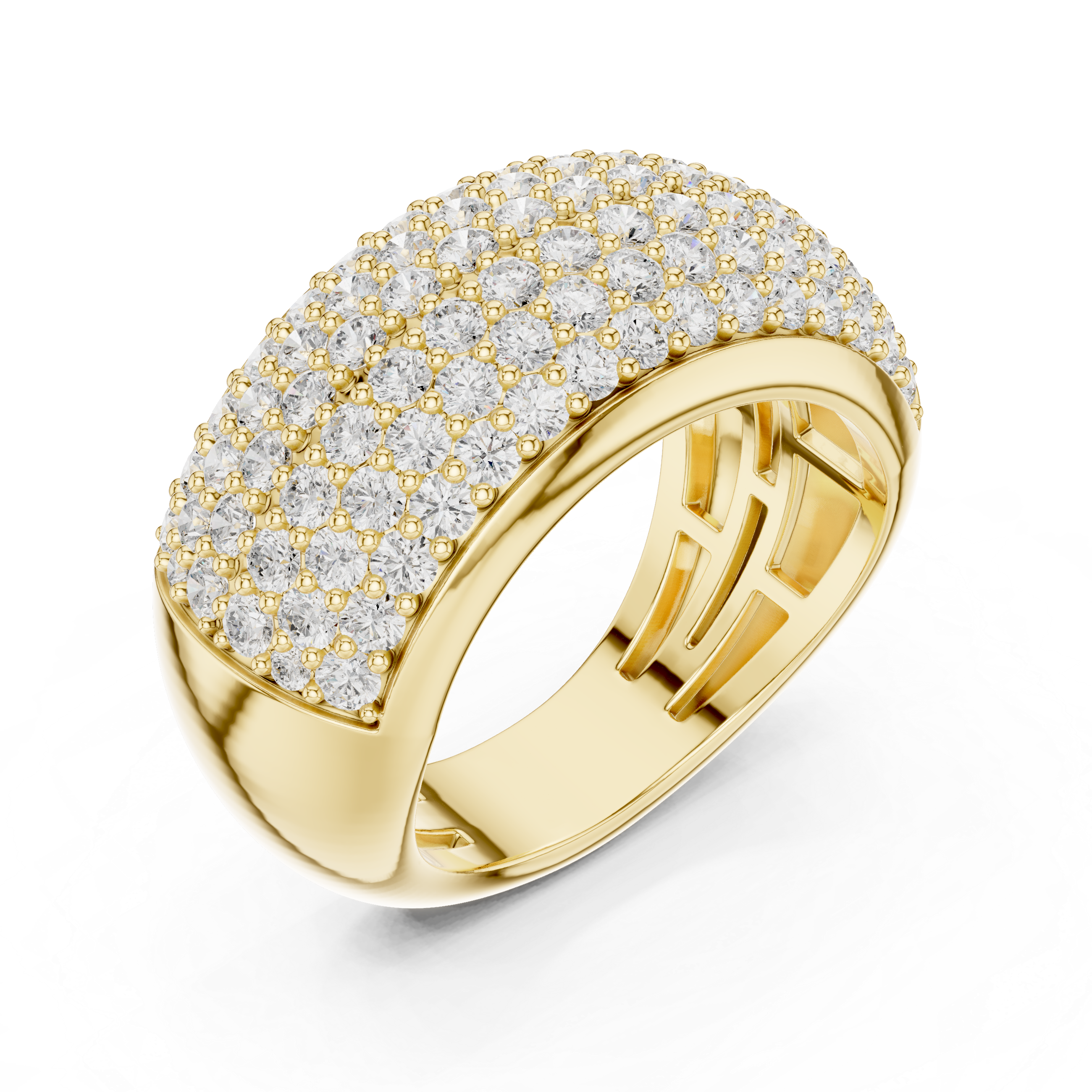 Wide Pave-Set Lab-Grown Diamond Statement Ring – Kiashaa Jewellery