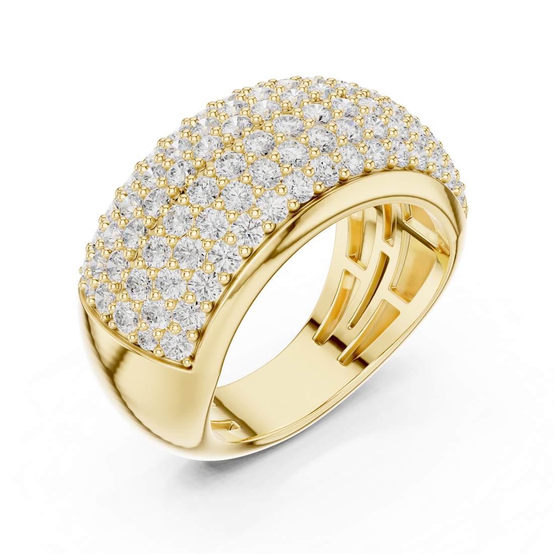 Wide Pave-Set Lab-Grown Diamond Statement Ring – Kiashaa Jewellery