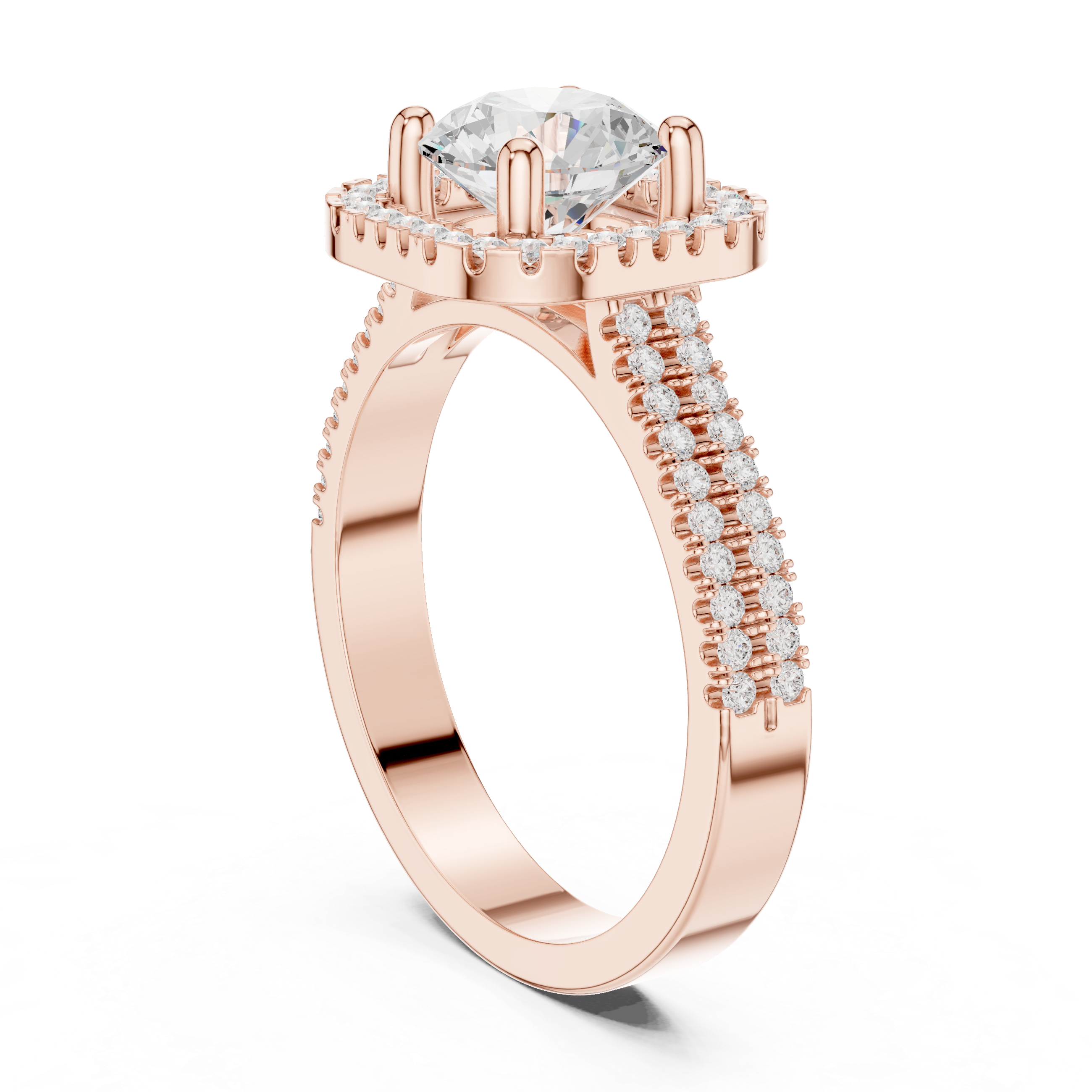 Halo Solitaire Lab-Grown Diamond Engagement Ring – Kiashaa Jewellery