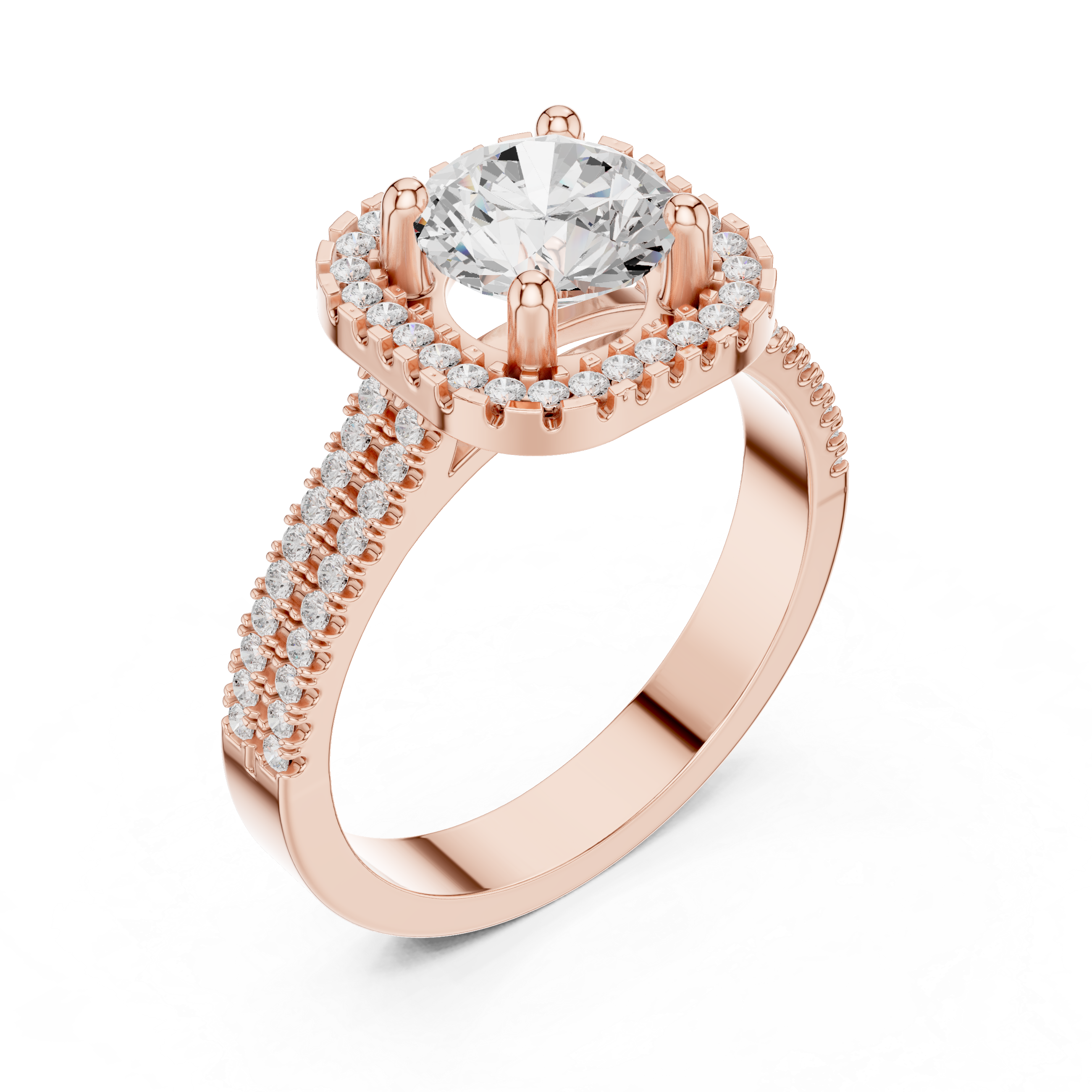 Halo Solitaire Lab-Grown Diamond Engagement Ring – Kiashaa Jewellery
