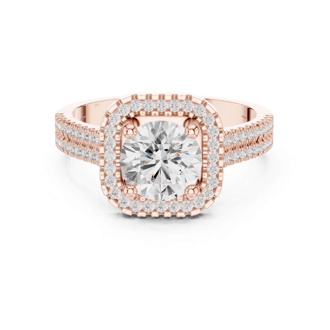 Halo Solitaire Lab-Grown Diamond Engagement Ring – Kiashaa Jewellery