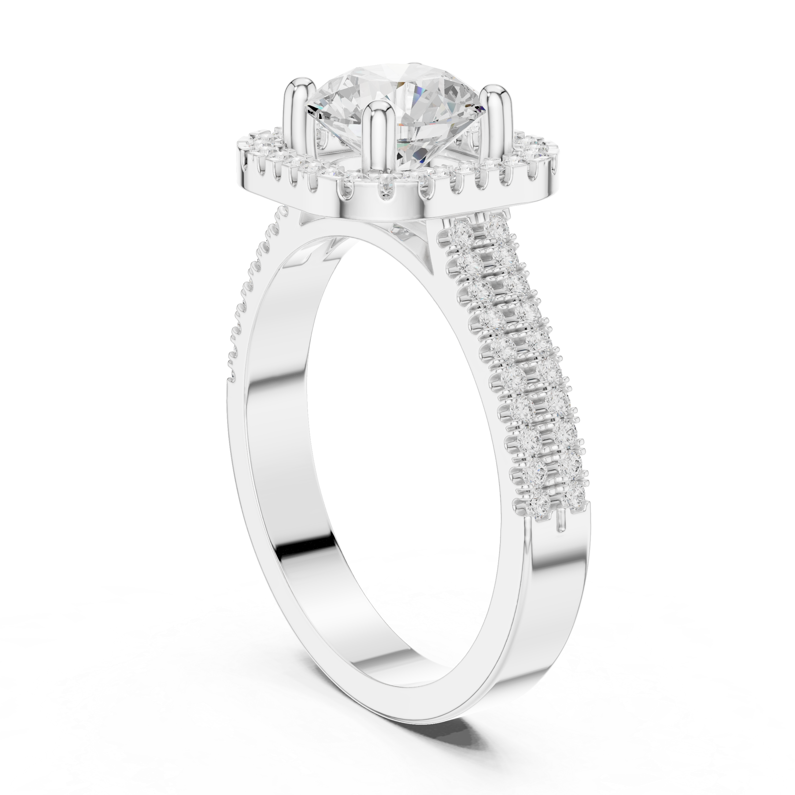 Halo Solitaire Lab-Grown Diamond Engagement Ring – Kiashaa Jewellery