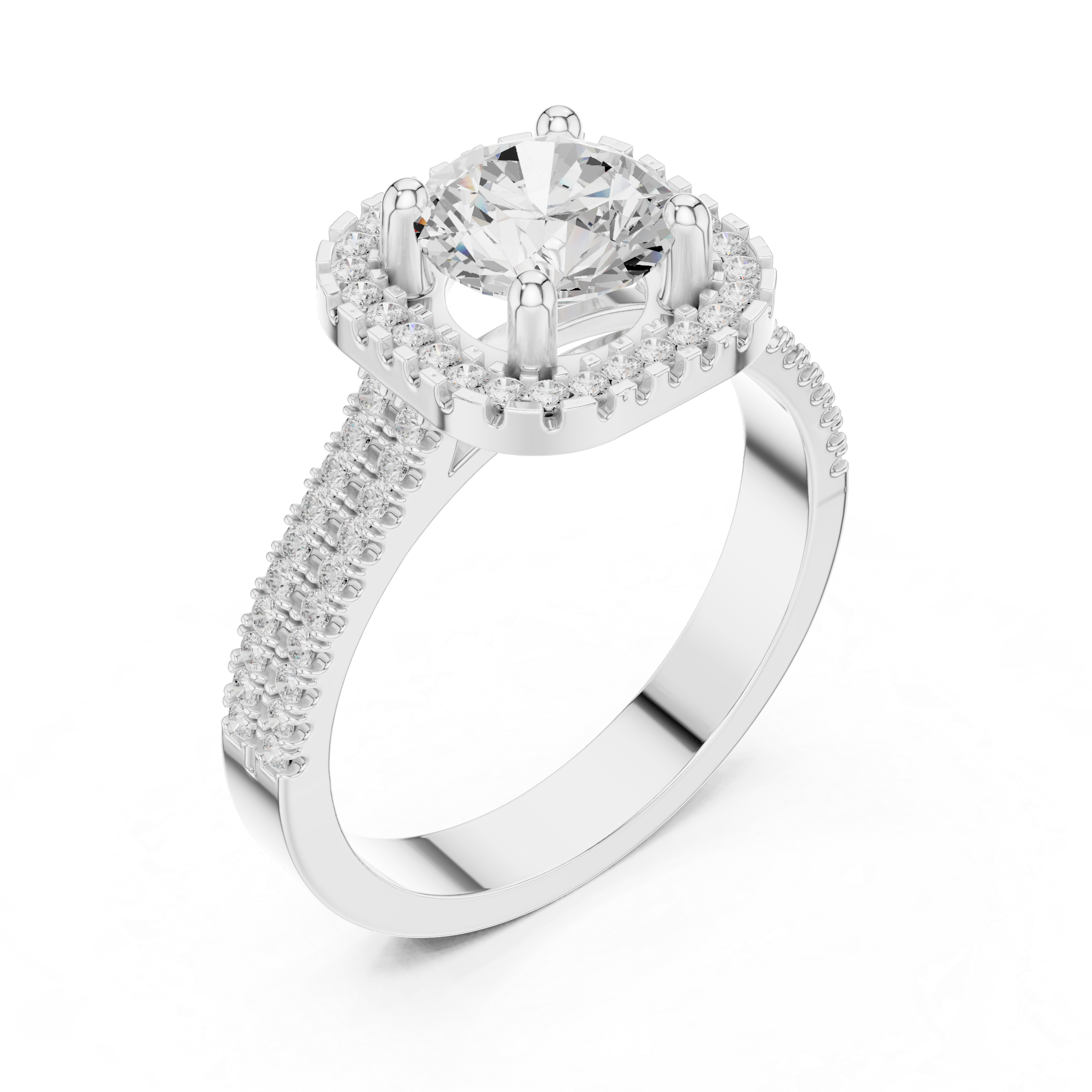 Halo Solitaire Lab-Grown Diamond Engagement Ring – Kiashaa Jewellery