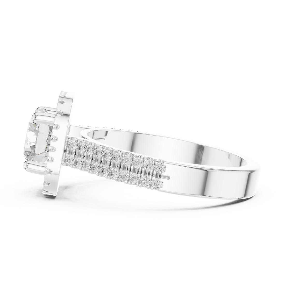 Halo Solitaire Lab-Grown Diamond Engagement Ring – Kiashaa Jewellery