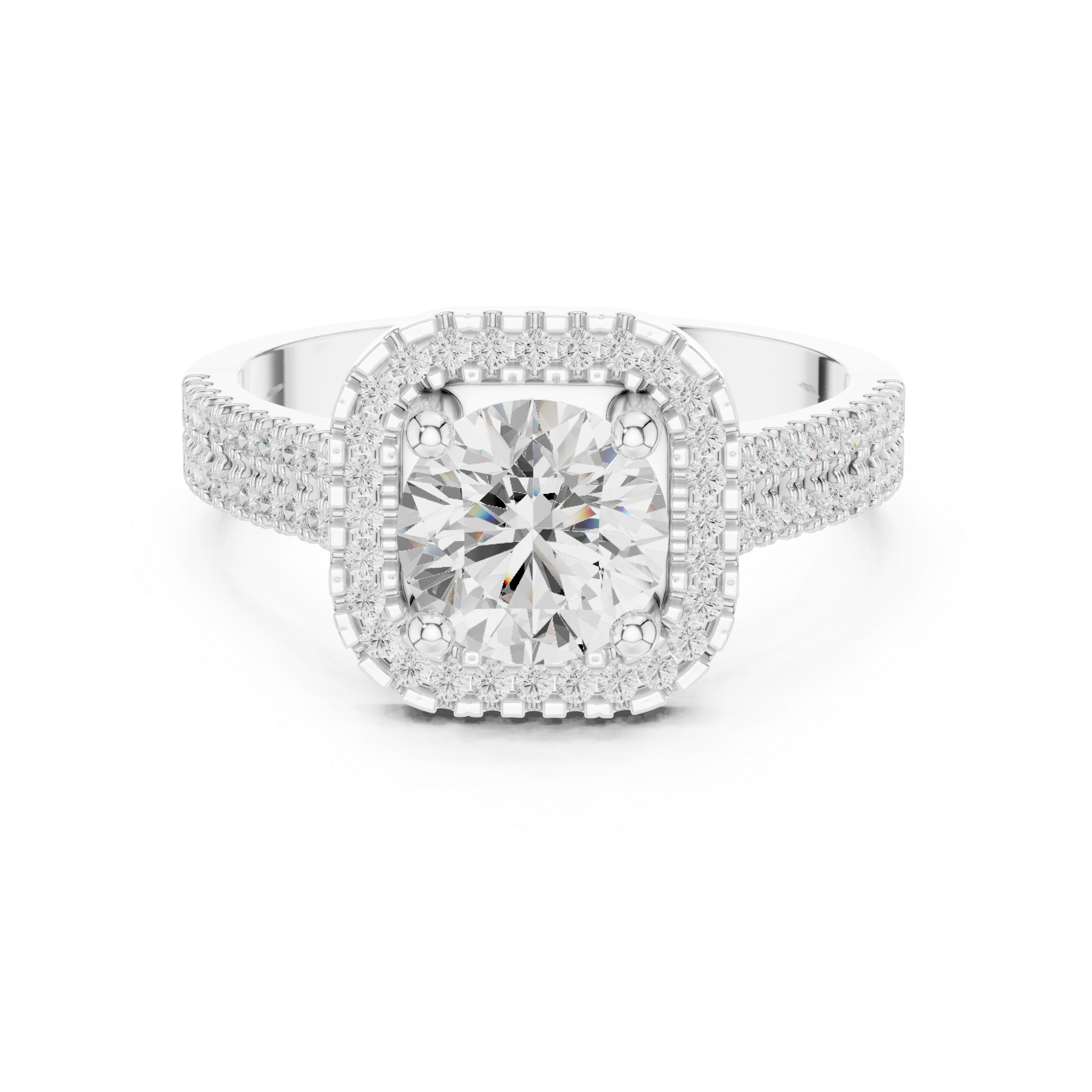 Halo Solitaire Lab-Grown Diamond Engagement Ring – Kiashaa Jewellery