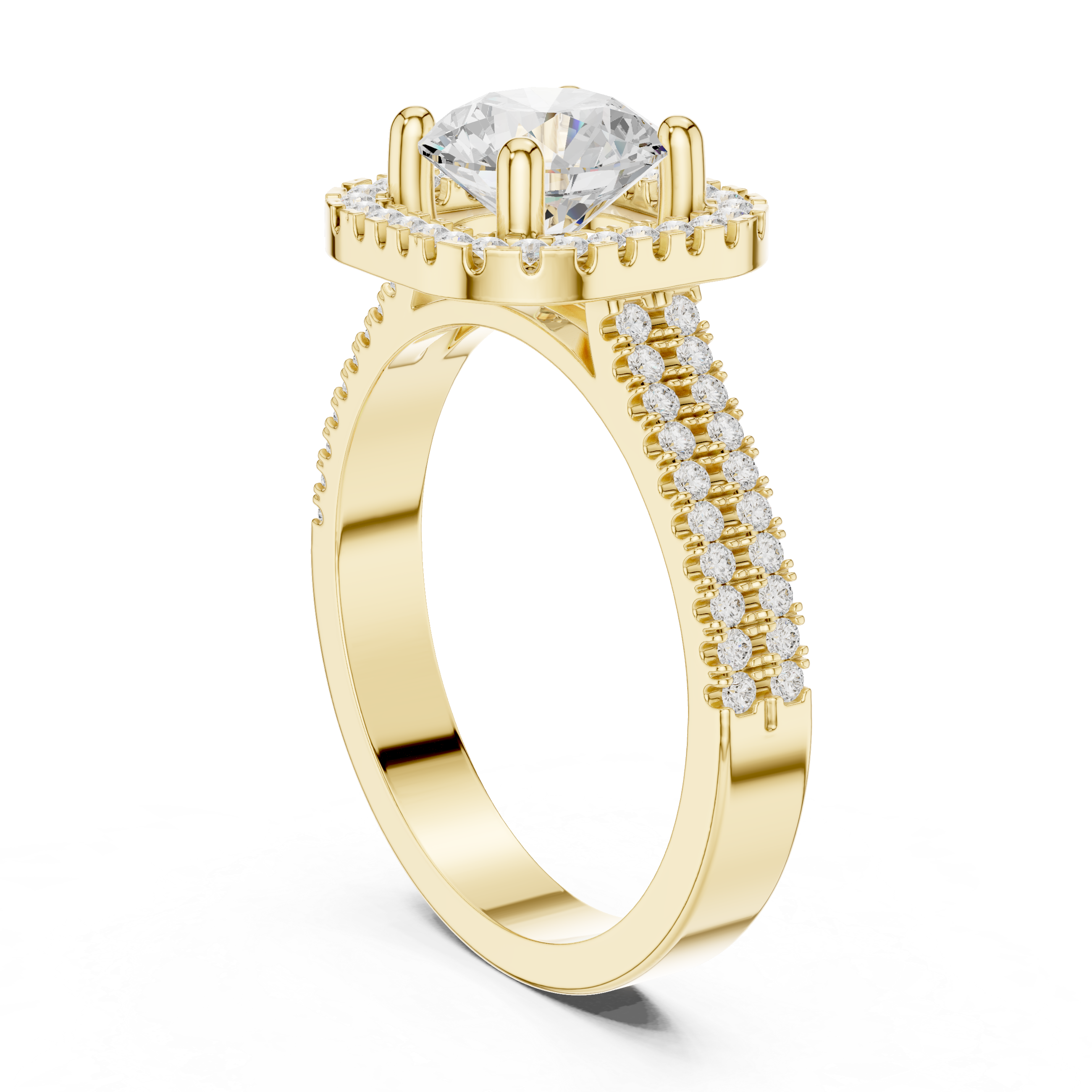 Halo Solitaire Lab-Grown Diamond Engagement Ring – Kiashaa Jewellery