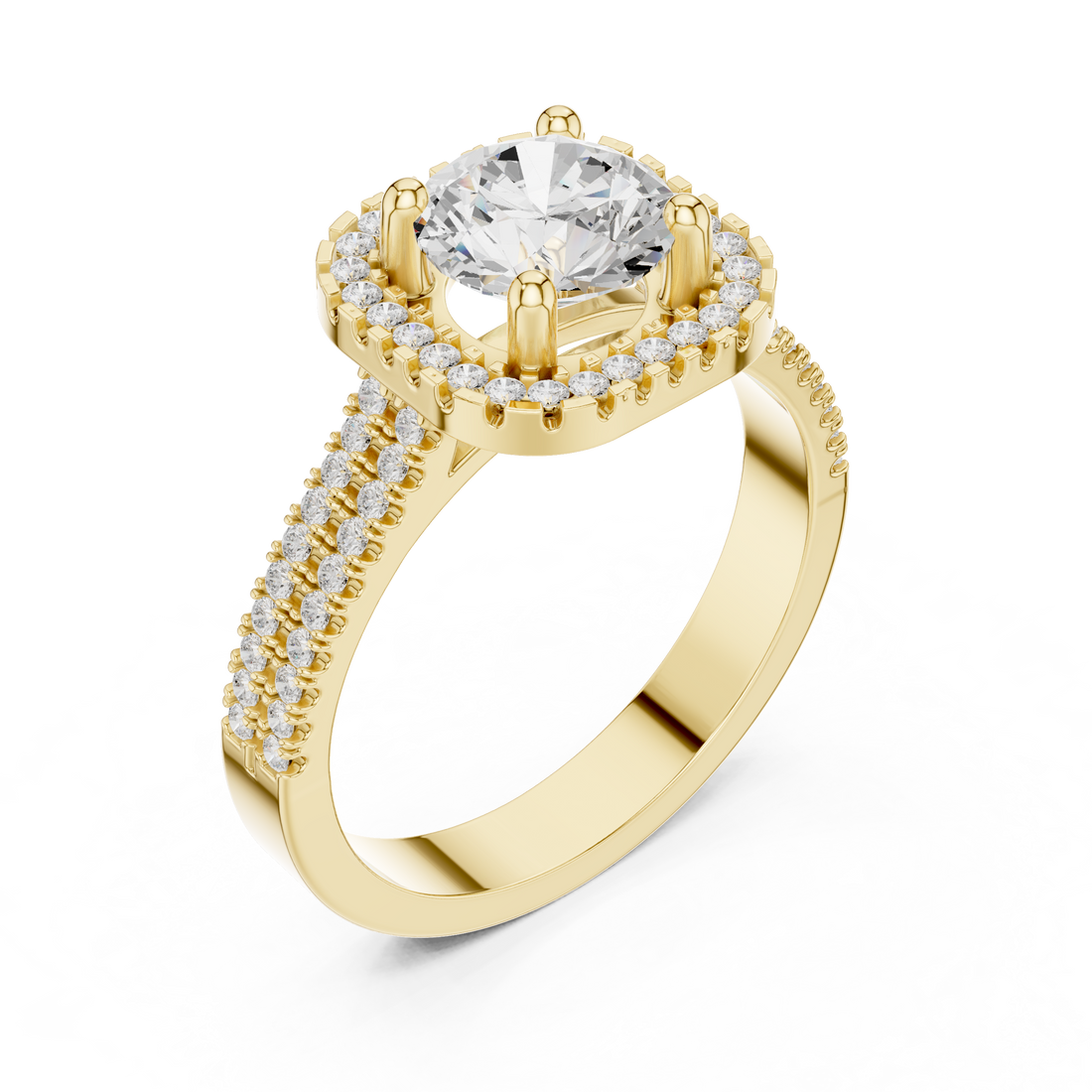 Halo Solitaire Lab-Grown Diamond Engagement Ring – Kiashaa Jewellery