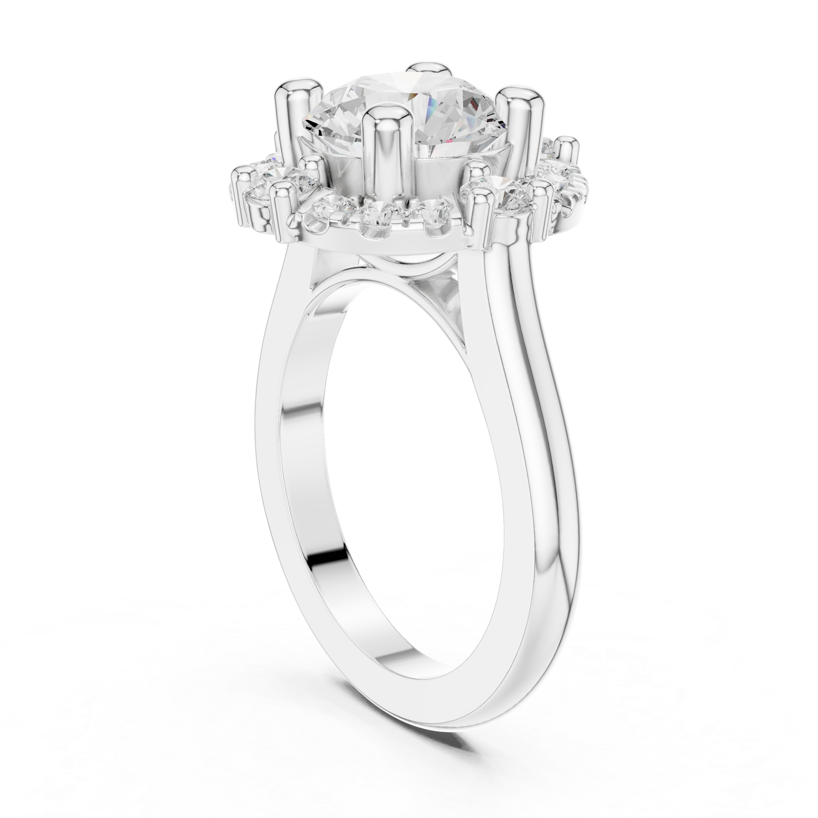 Rose Gold Halo Engagement Ring with Lab-Grown Diamonds | Kiashaa Jewellery