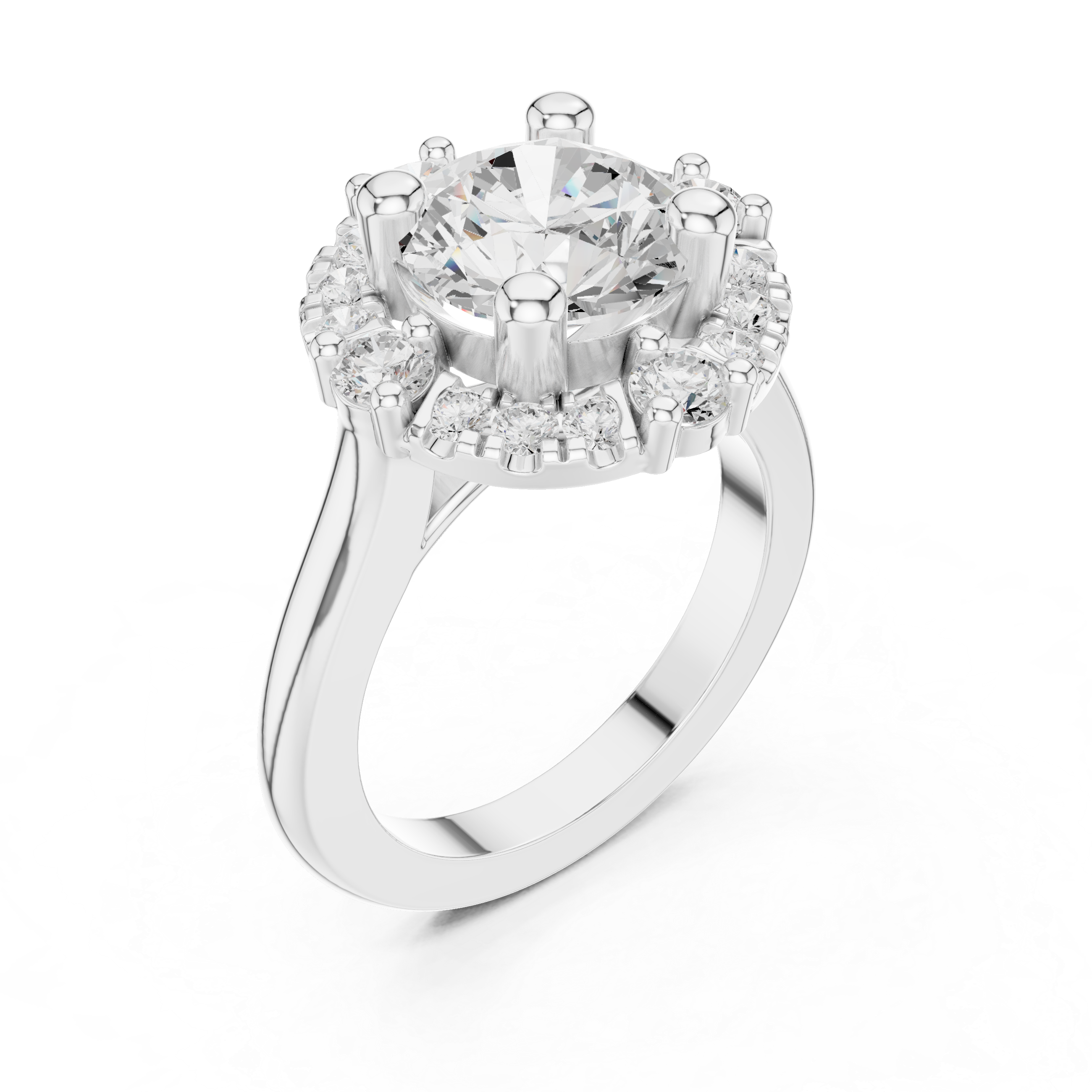 Rose Gold Halo Engagement Ring with Lab-Grown Diamonds | Kiashaa Jewellery