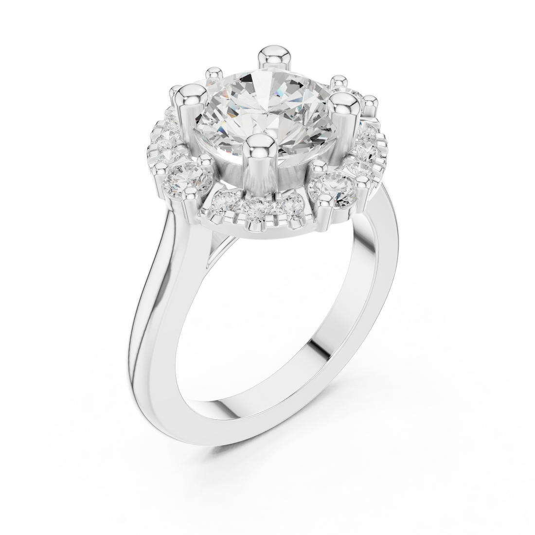 Rose Gold Halo Engagement Ring with Lab-Grown Diamonds | Kiashaa Jewellery