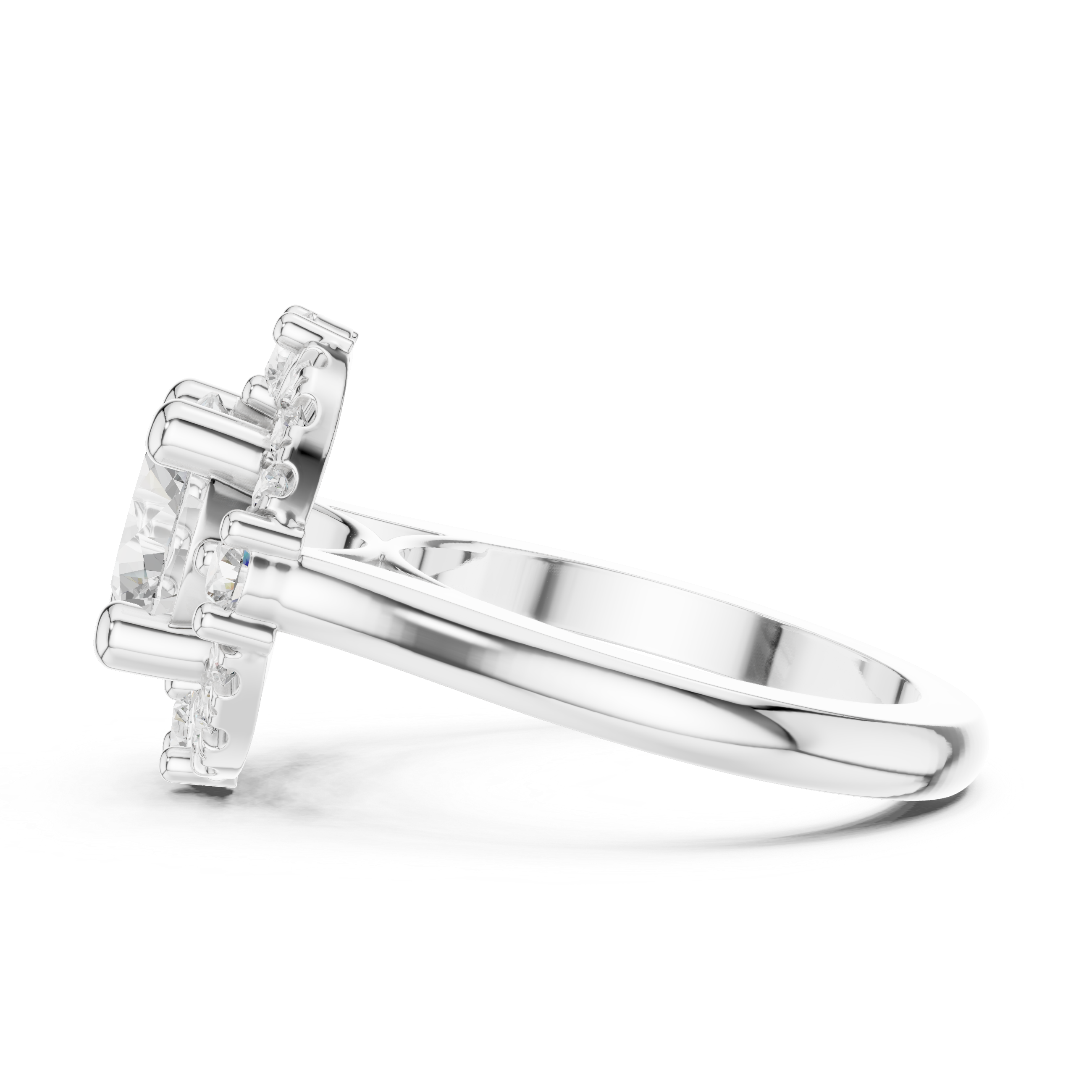 Rose Gold Halo Engagement Ring with Lab-Grown Diamonds | Kiashaa Jewellery