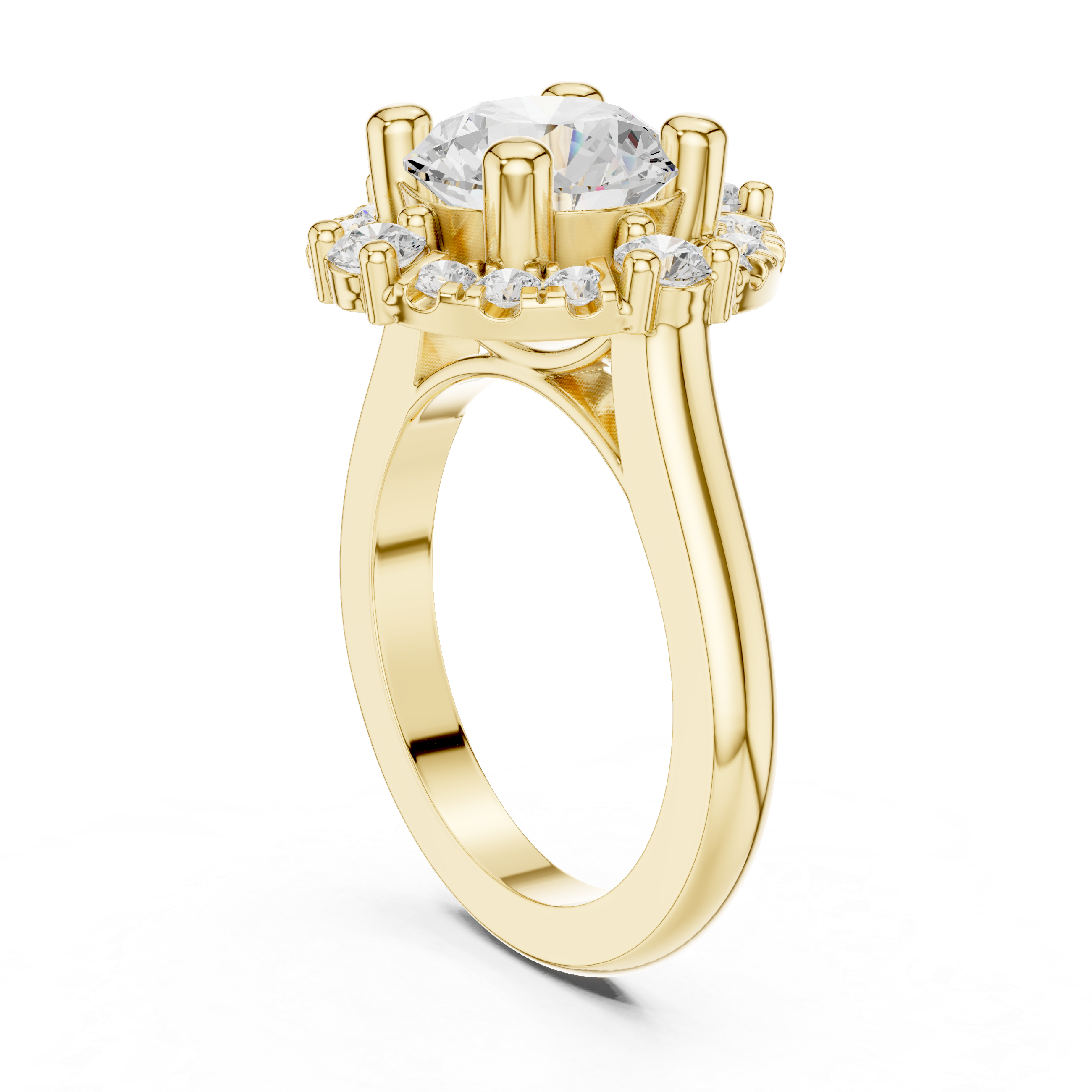 Rose Gold Halo Engagement Ring with Lab-Grown Diamonds | Kiashaa Jewellery