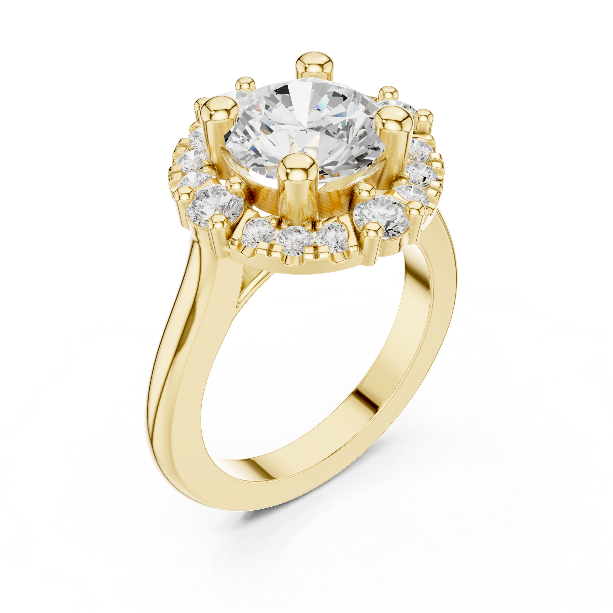 Rose Gold Halo Engagement Ring with Lab-Grown Diamonds | Kiashaa Jewellery