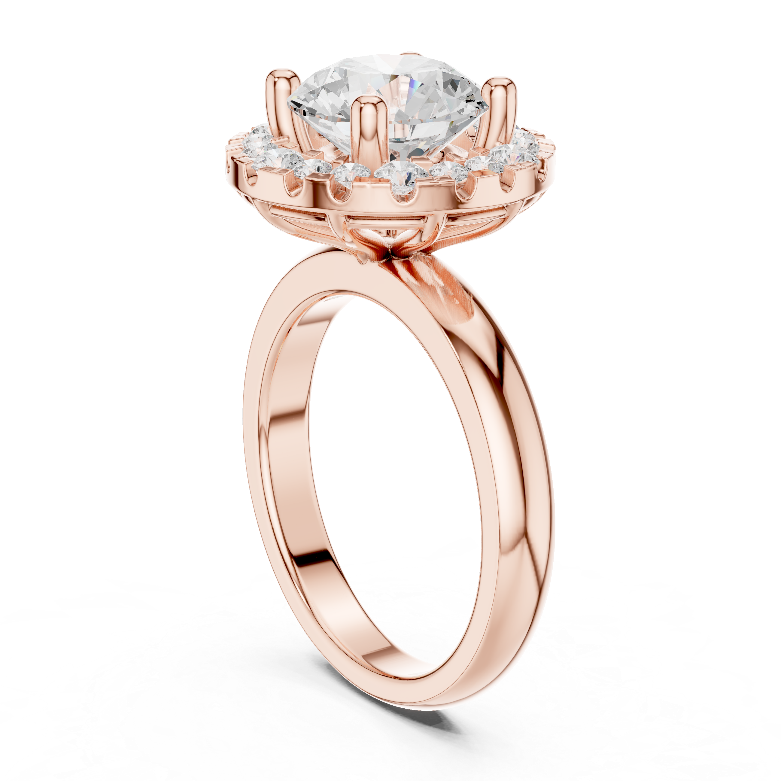 Classic Round Halo Lab-Grown Diamond Ring – Kiashaa Jewellery