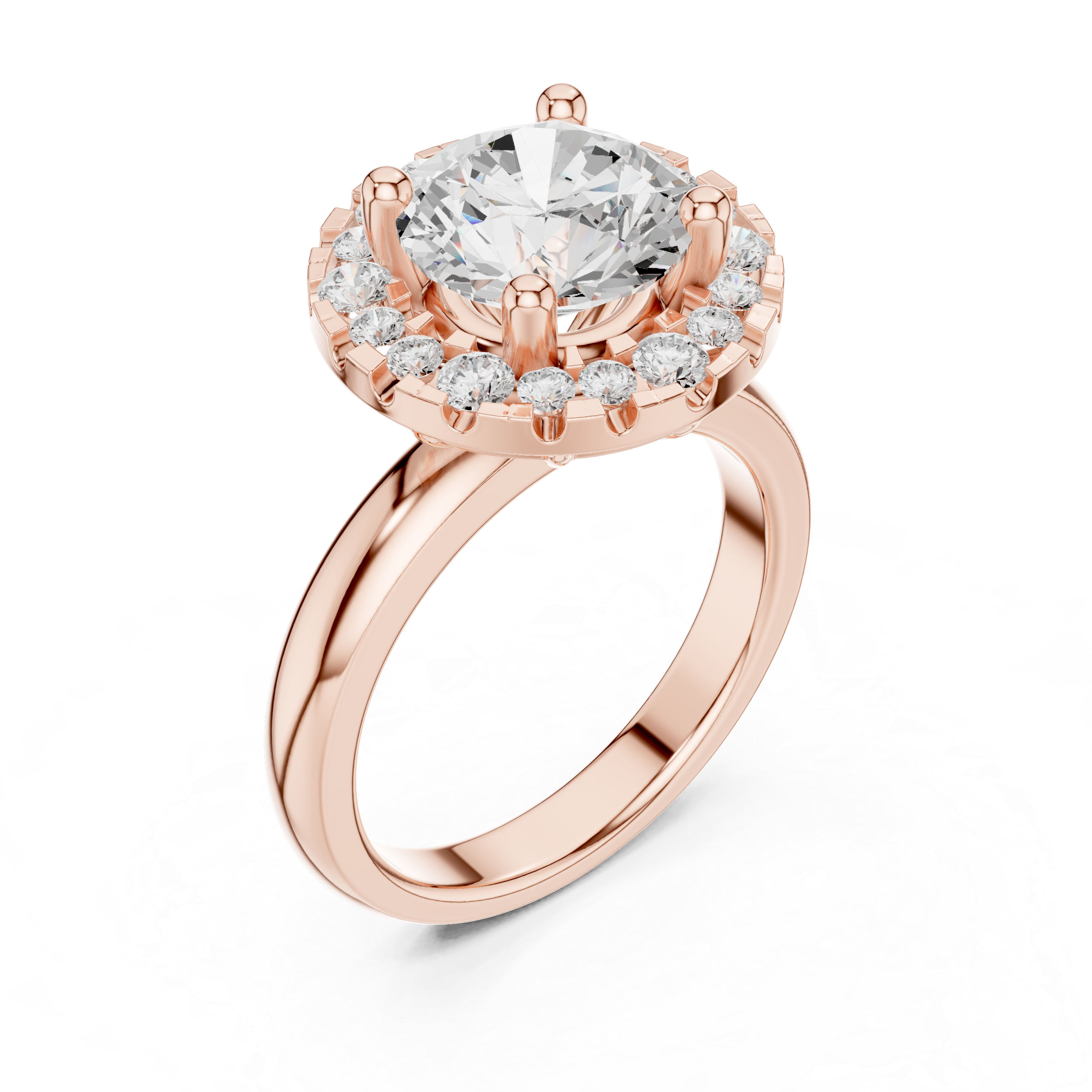 Classic Round Halo Lab-Grown Diamond Ring – Kiashaa Jewellery