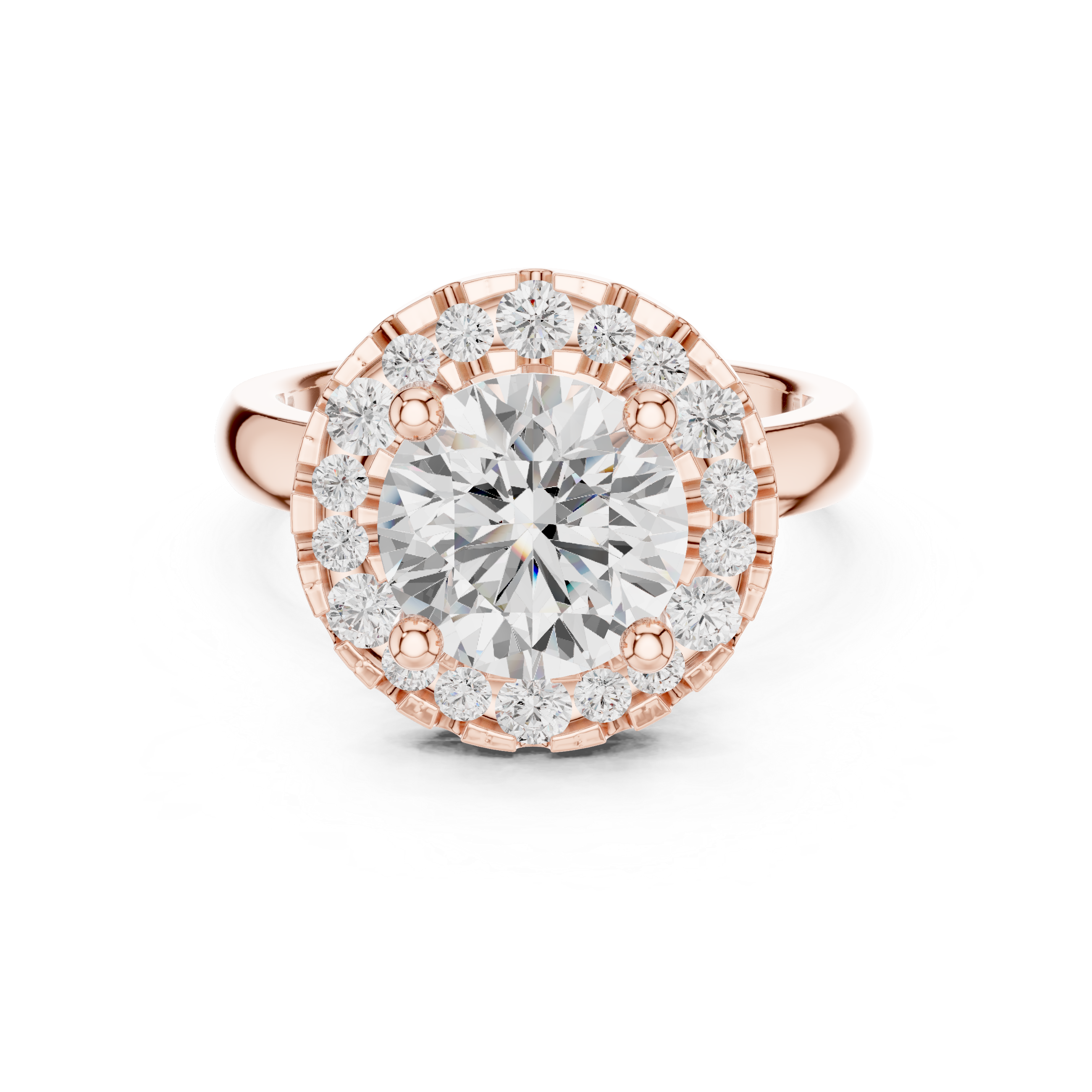 Classic Round Halo Lab-Grown Diamond Ring – Kiashaa Jewellery
