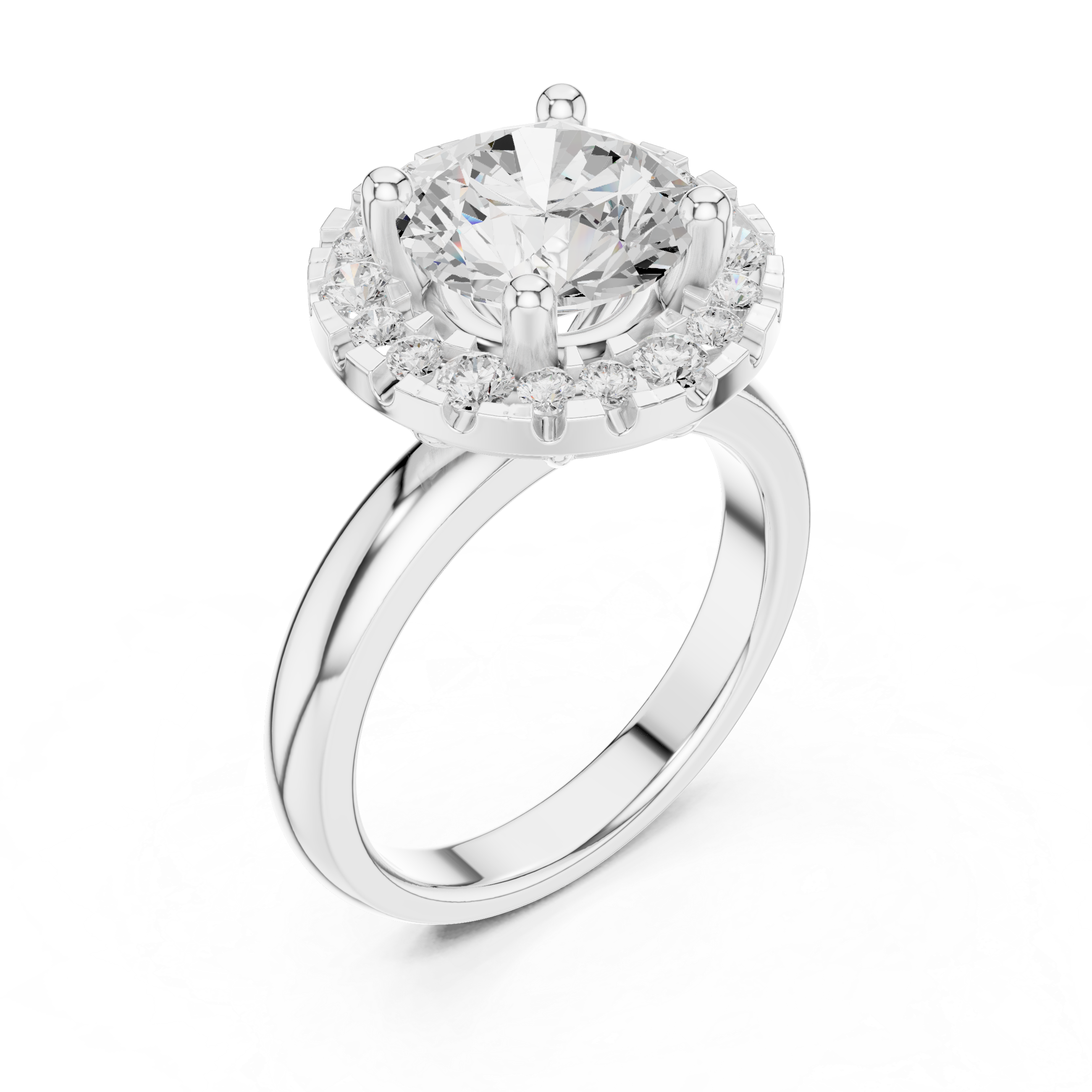 Classic Round Halo Lab-Grown Diamond Ring – Kiashaa Jewellery