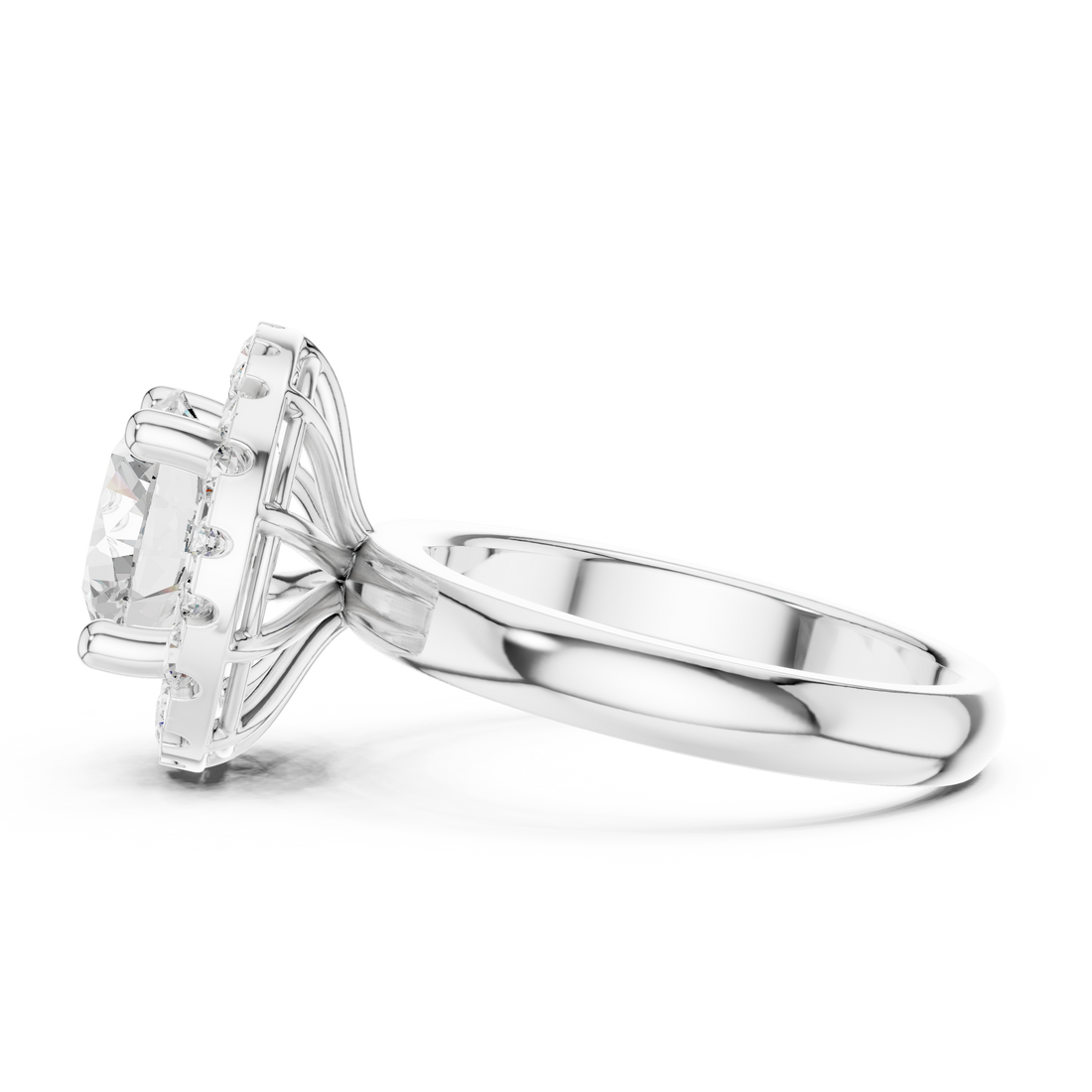 Classic Round Halo Lab-Grown Diamond Ring – Kiashaa Jewellery