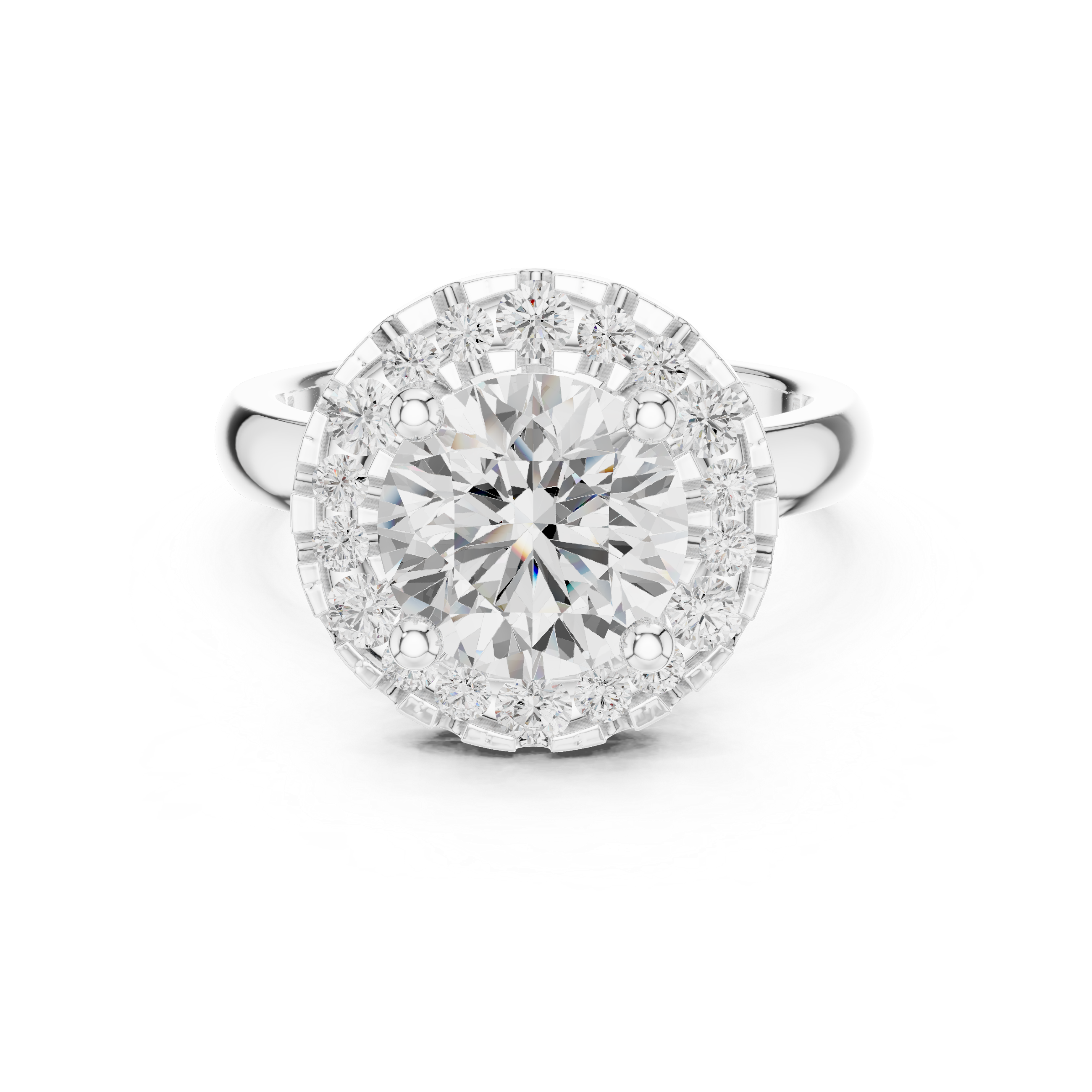 Classic Round Halo Lab-Grown Diamond Ring – Kiashaa Jewellery