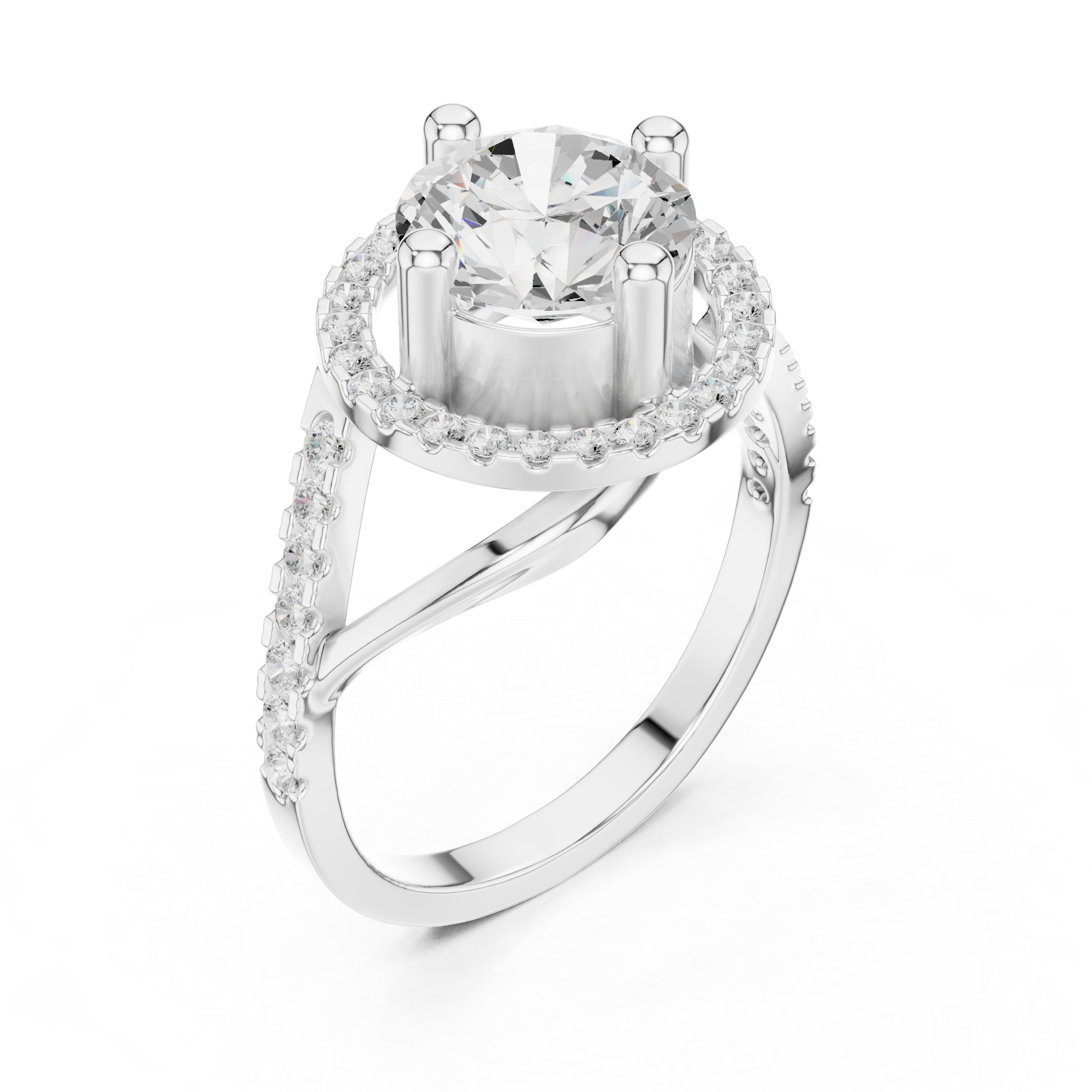 Elegant Rose Gold Halo Lab-Grown Diamond Ring | Kiashaa Jewellery